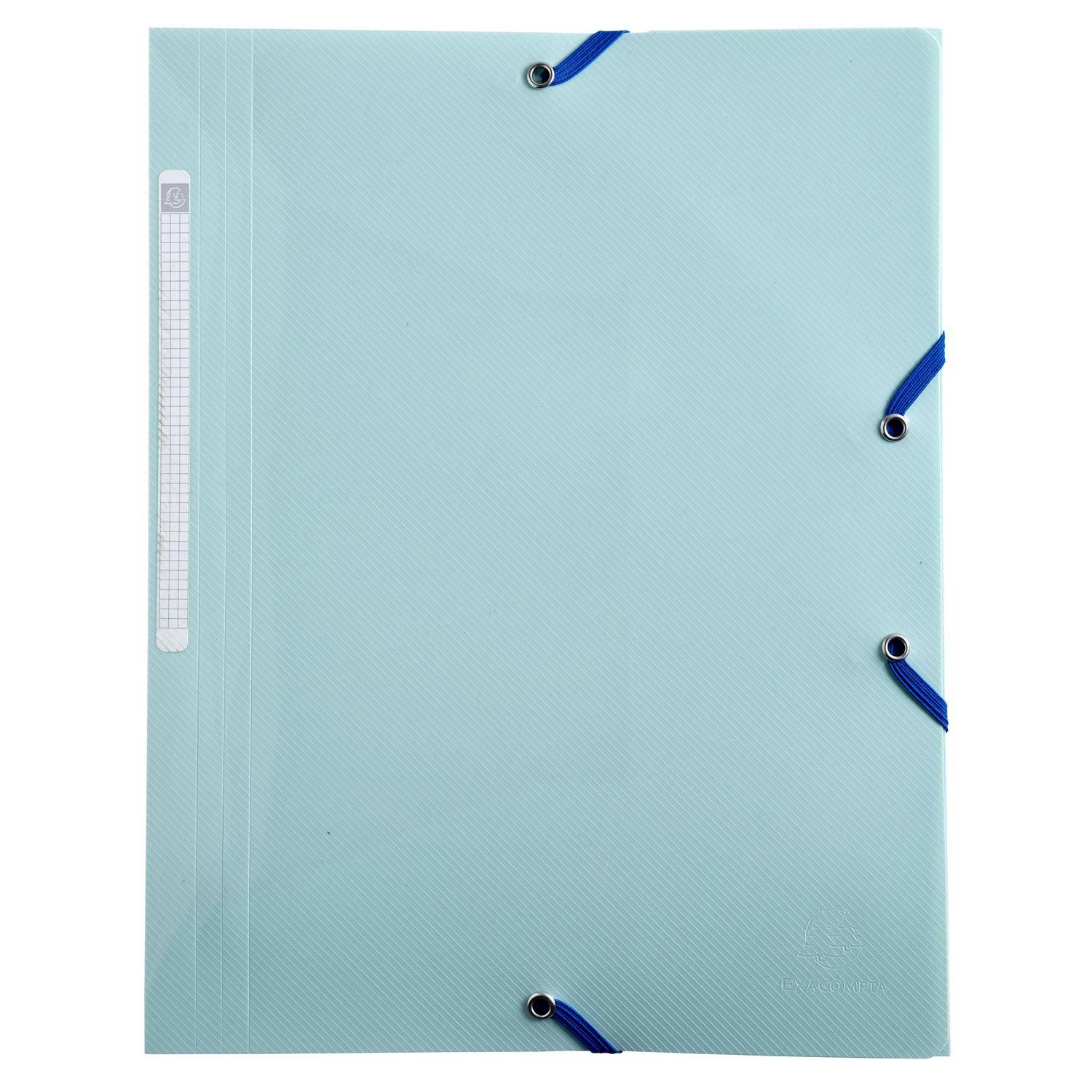 Exacompta 24x Sammelmappe A4 + Gummizug 3 Klappen Recycling-PP sortiert 55110E