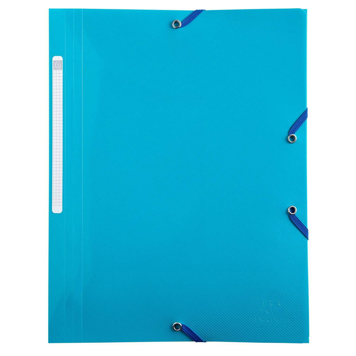 Exacompta 24x Sammelmappe A4 + Gummizug 3 Klappen Recycling-PP sortiert 55110E