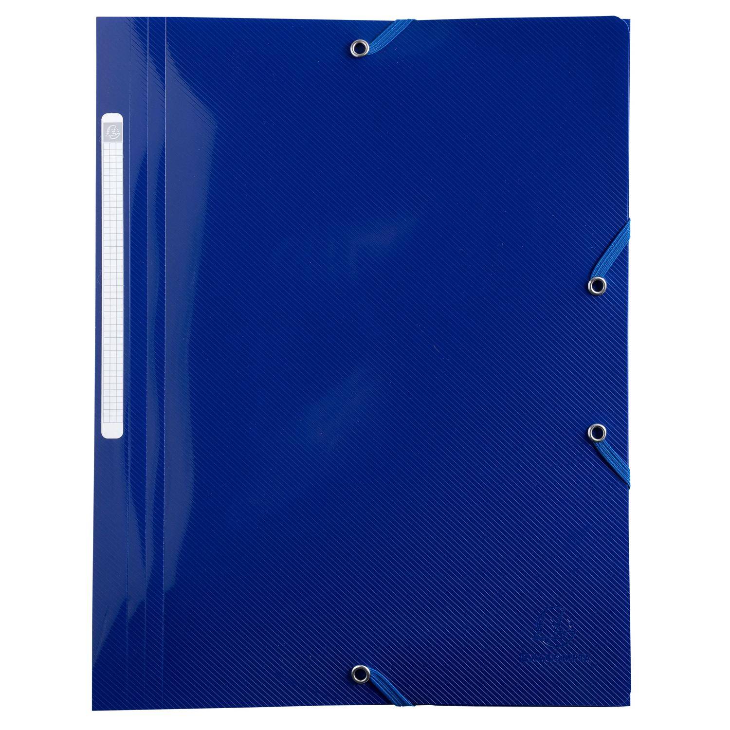 Exacompta 24x Sammelmappe A4 + Gummizug 3 Klappen Recycling-PP sortiert 55110E