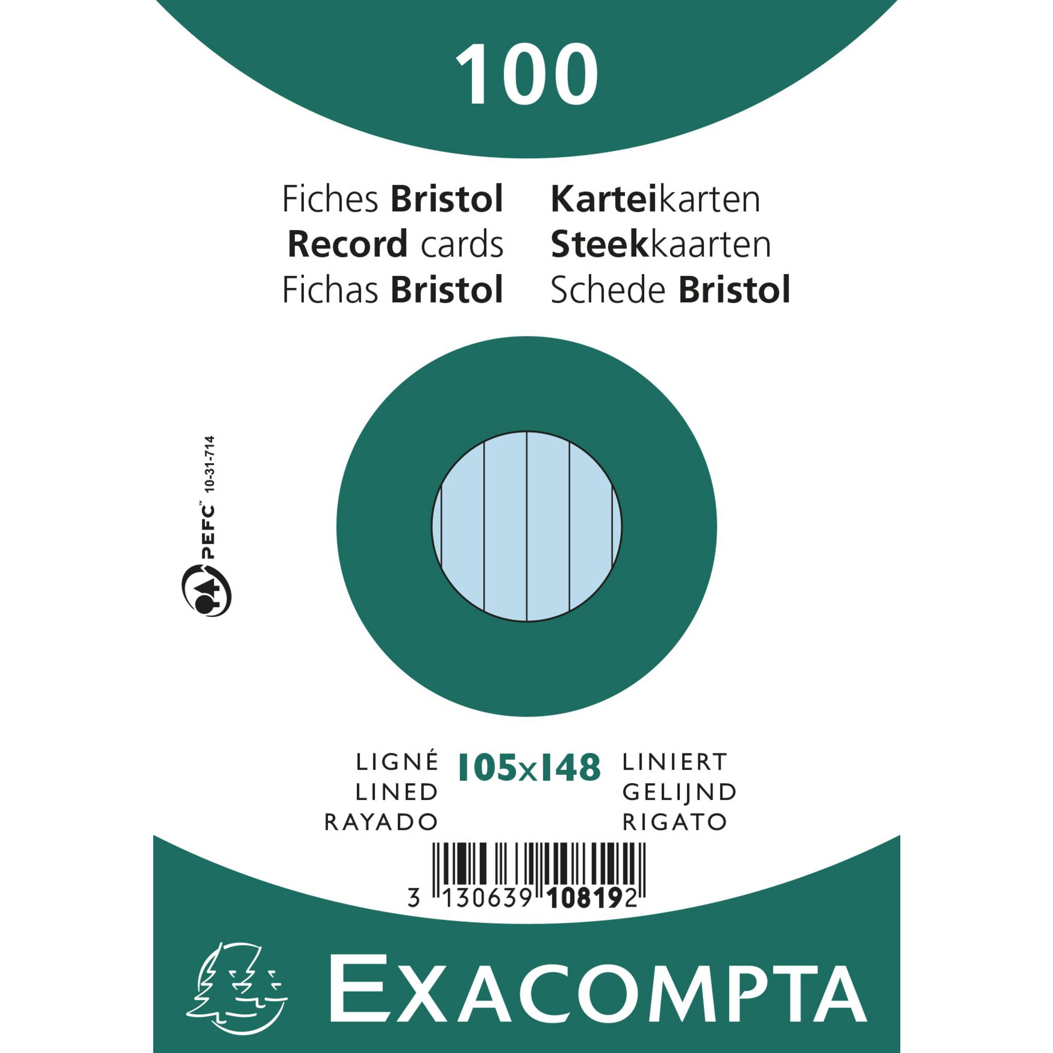 Exacompta 20x Karteikarten A6 liniert 100 Stück eingeschweißt Azurblau 10819SE