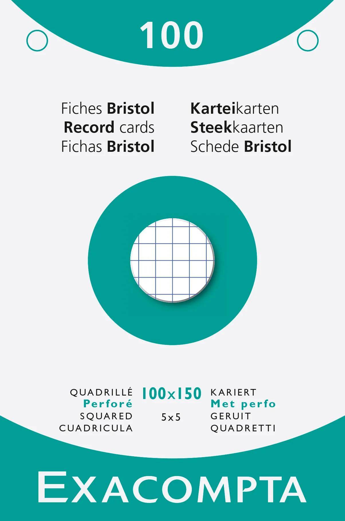 Exacompta 10x 100er Karteikarten A6 gelocht Weiß 13602E