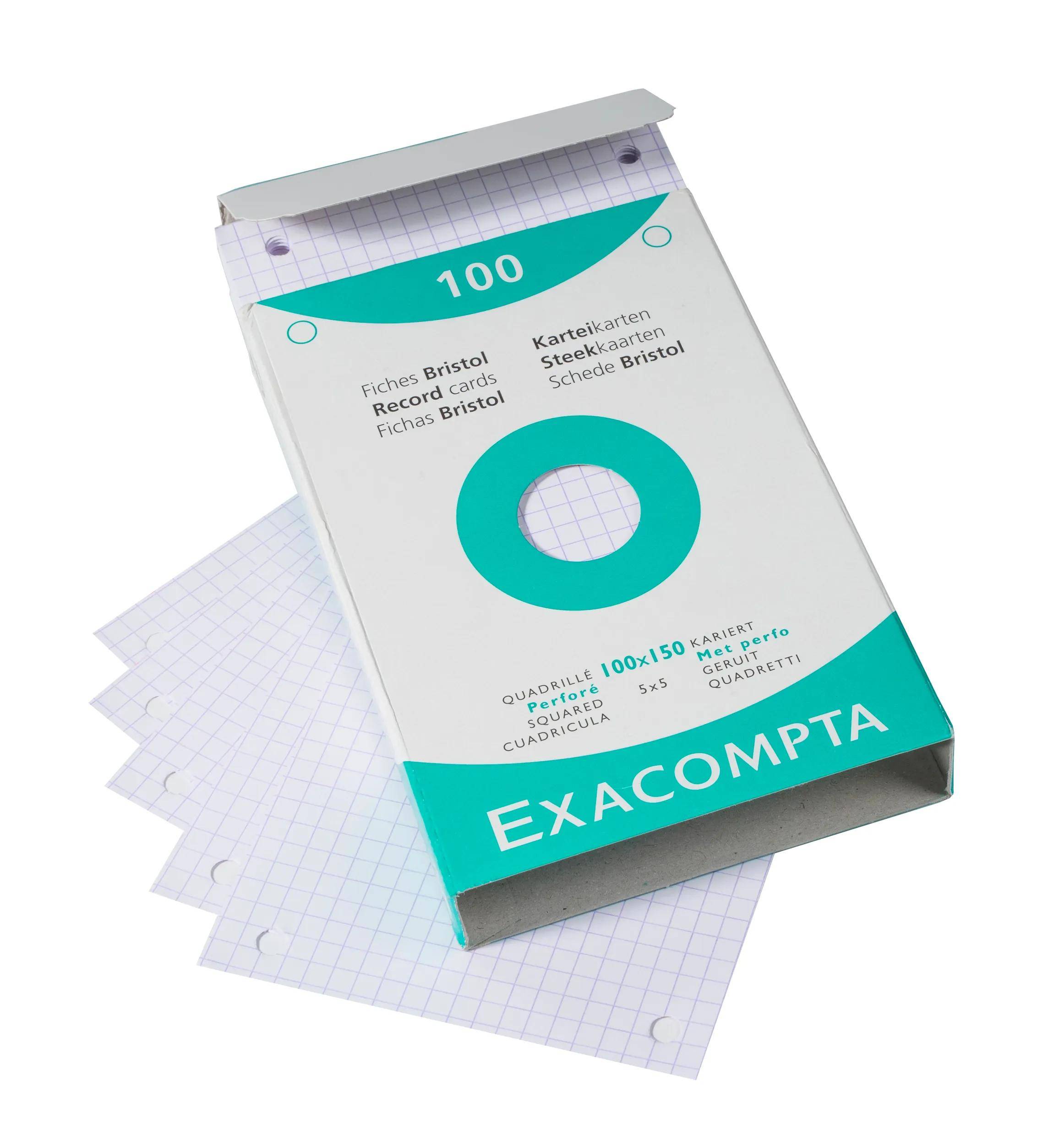 Exacompta 10x 100er Karteikarten A6 gelocht Weiß 13602E