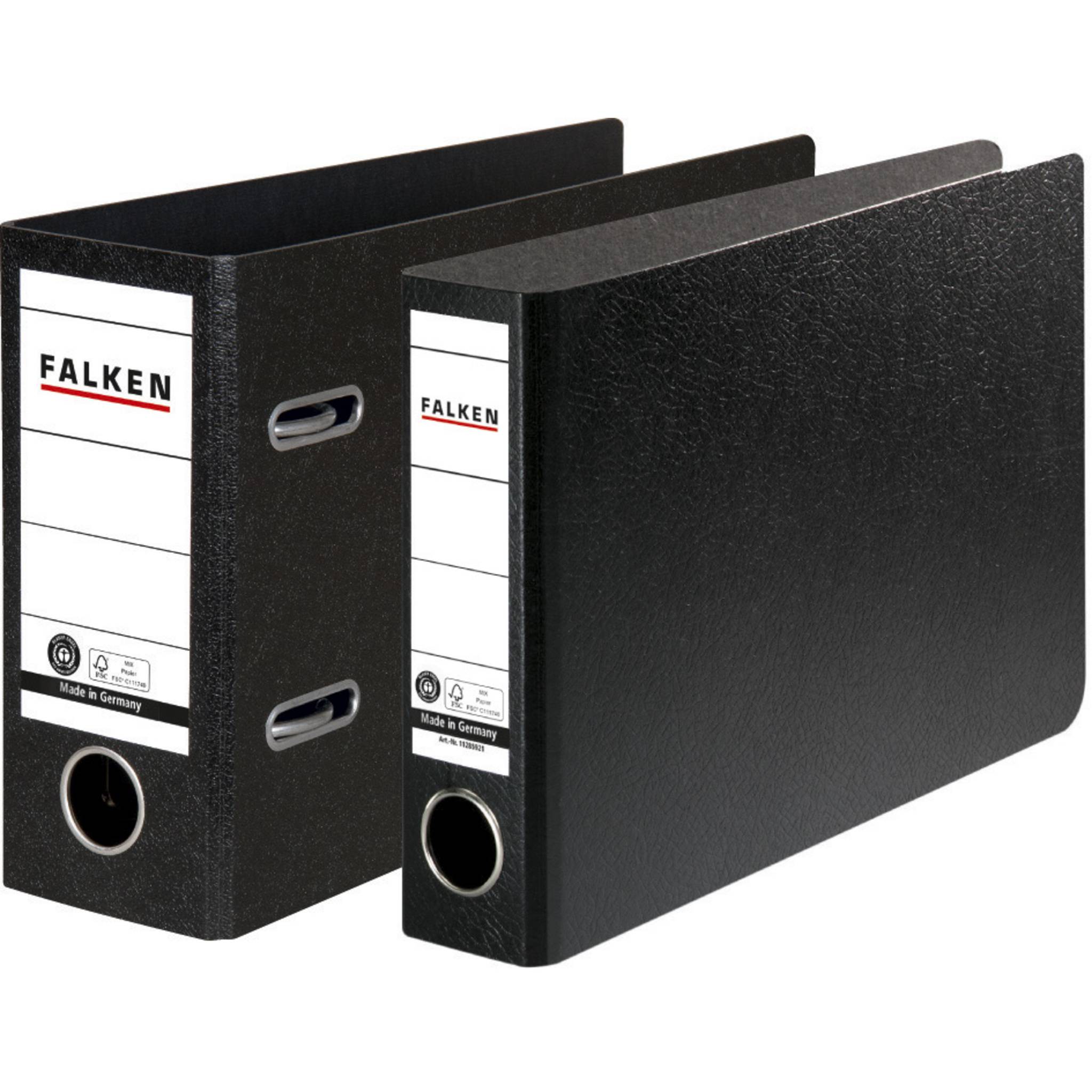 Falken 20x Ordner A5 quer Hartpappe, Rücken 50mm - Schwarz - 11285905F