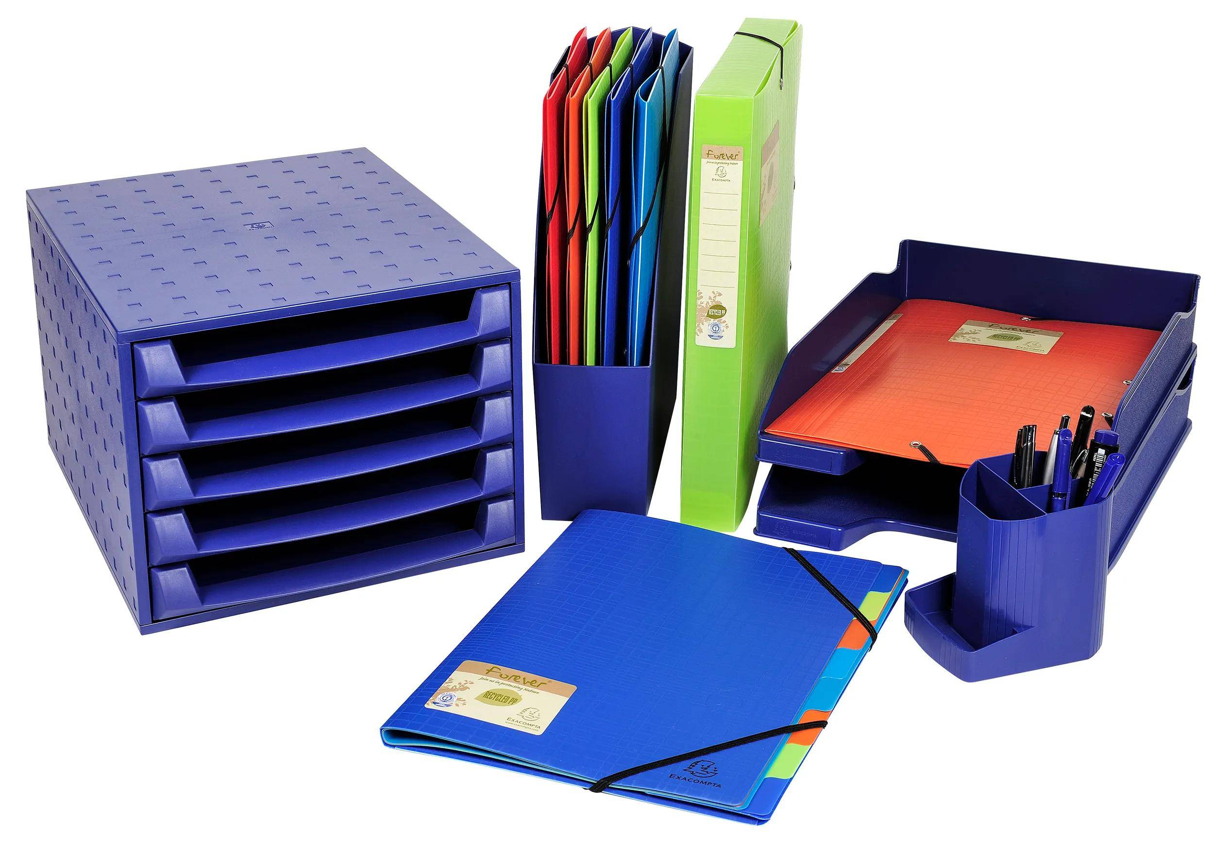 Exacompta 8x PP, Archivbox mit Gummizug A4, Rücken 40mm - Anisgrün - 553573E