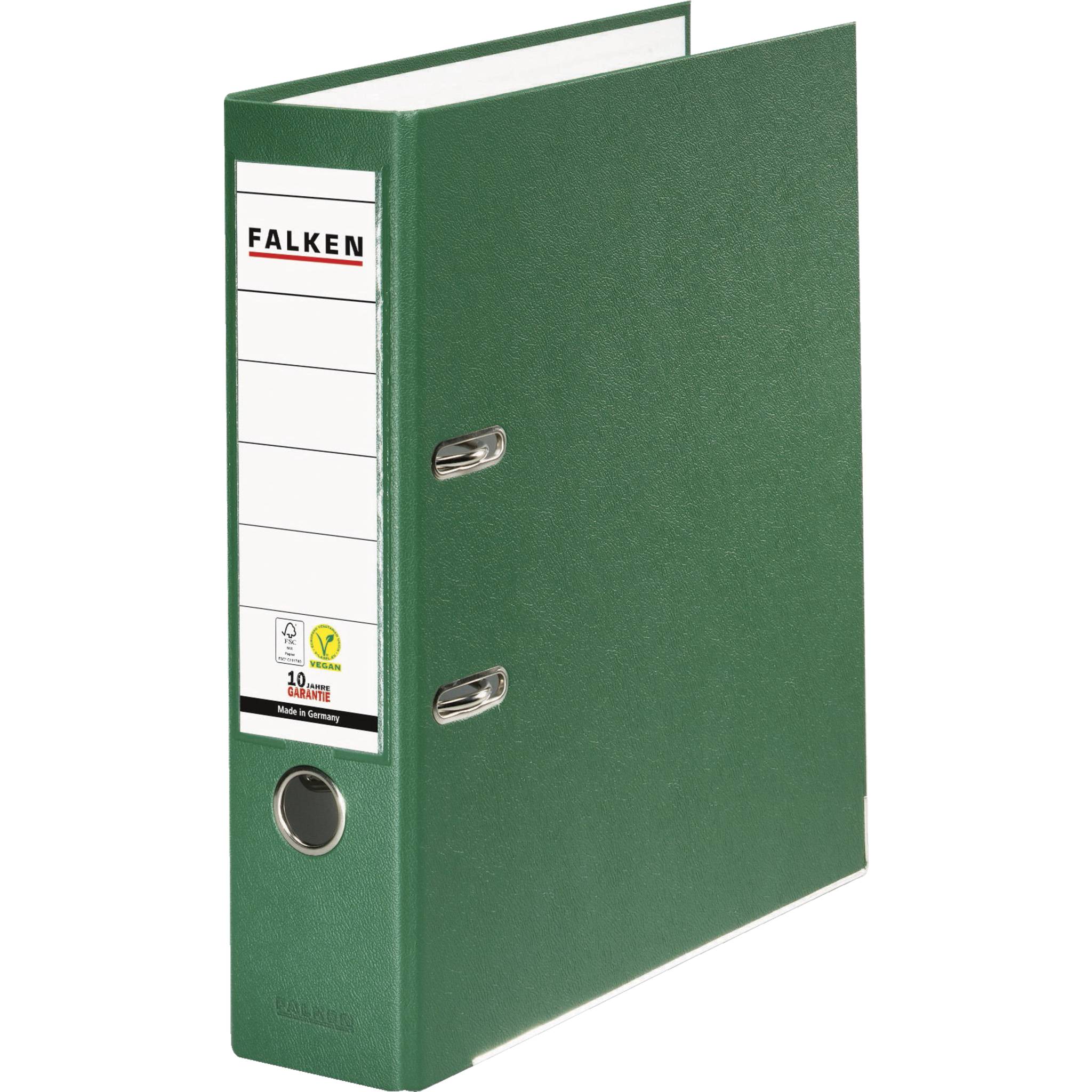 Falken 20x PP-Color-Ordner A4, Rücken 80mm, mit Einsteckschild, Grün, 09984055F