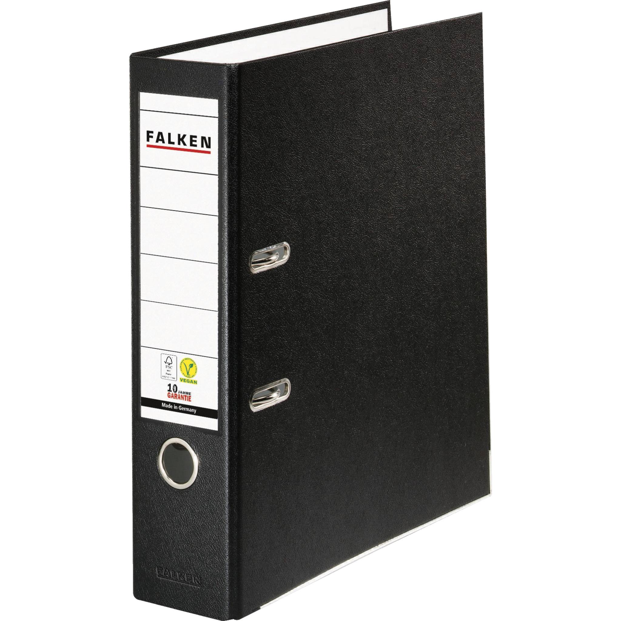 Falken 20x PP-Color-Ordner A4, Rücken 80mm, + Einsteckschild, Schwarz, 09984089F