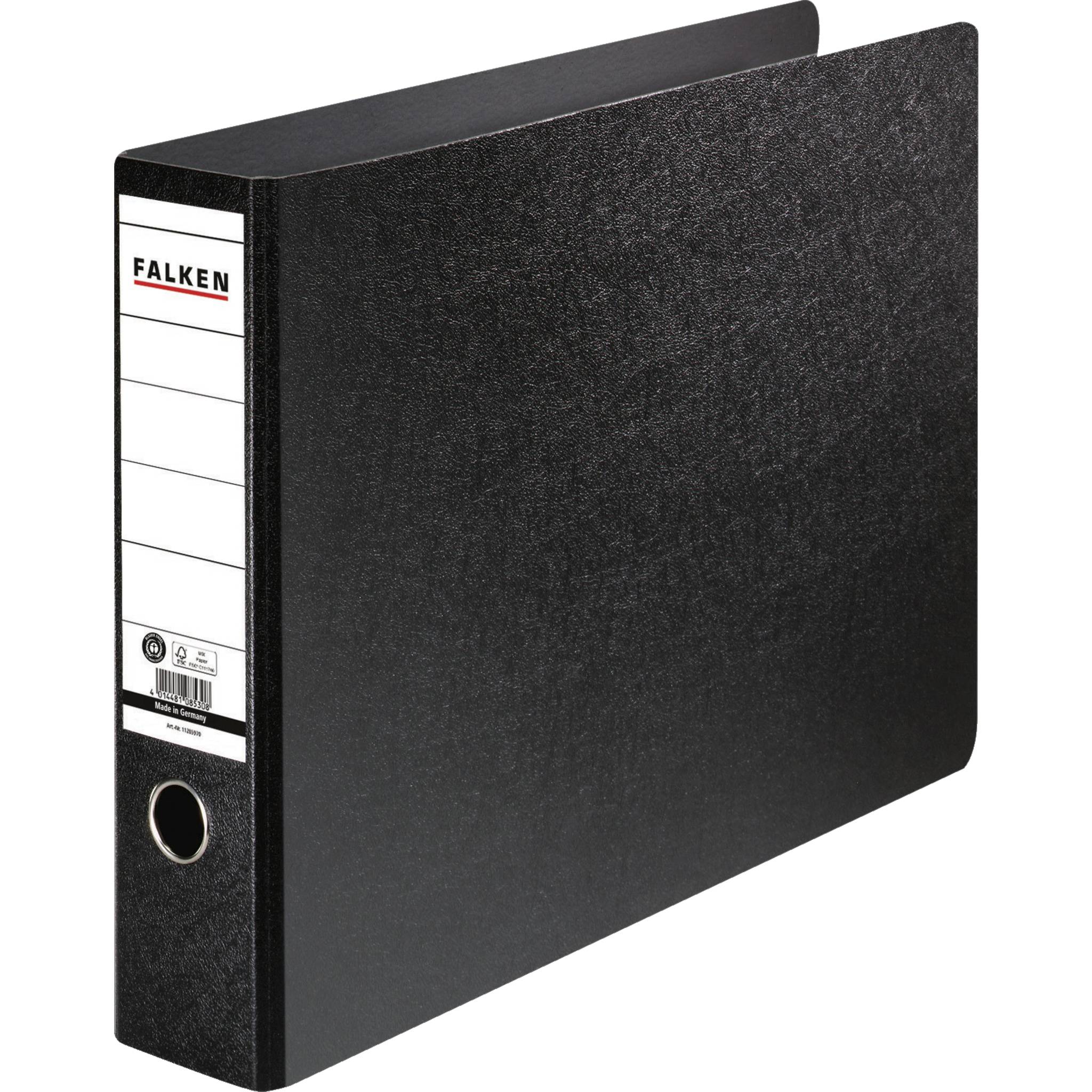 Falken 16x Ordner A3 quer Hartpappe, Rücken 80mm - Schwarz - 11285970F