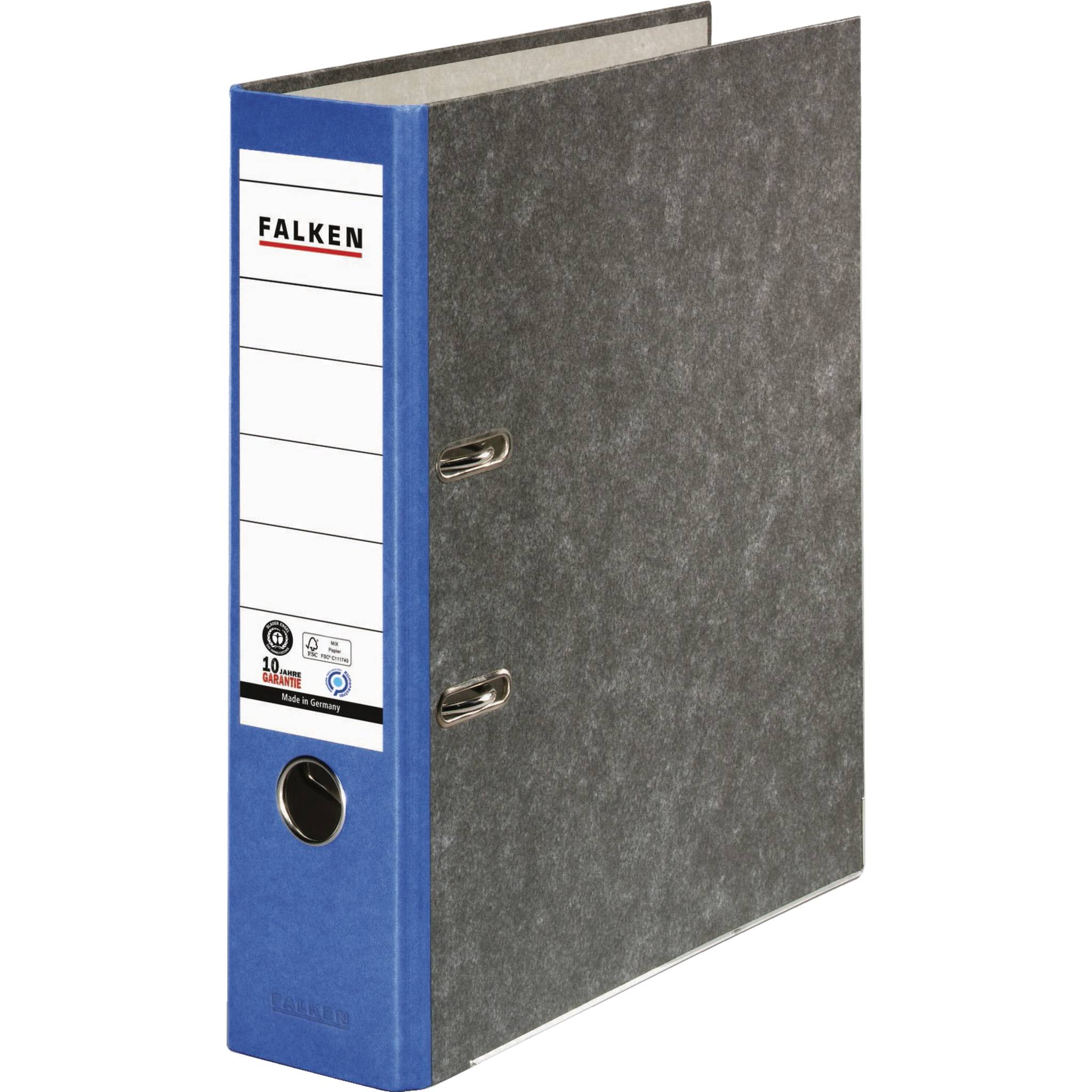 Falken 20x Ordner RC-Wolkenmarmor A4 farbiger Rücken 80mm Rücken blau 80024607F