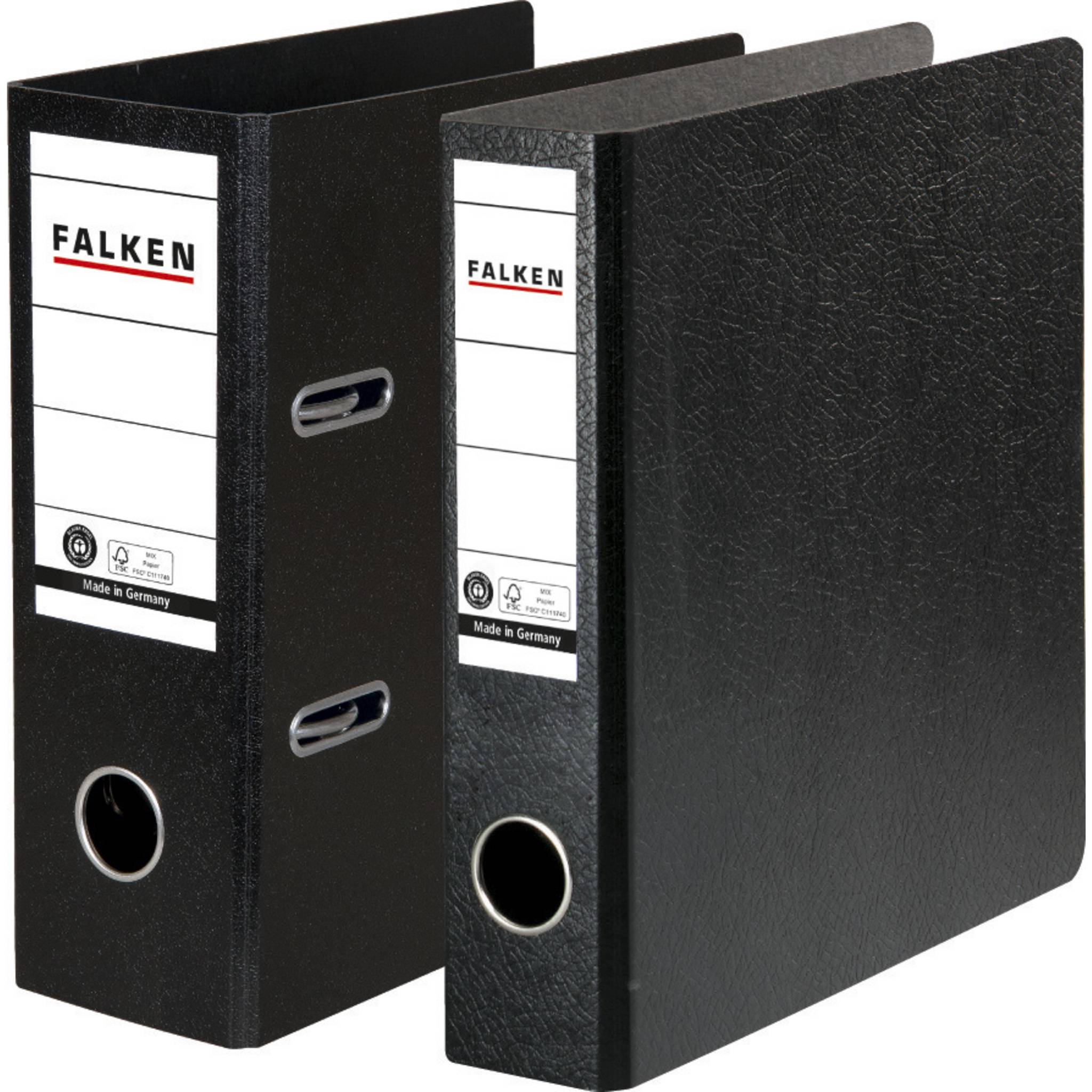 Falken 20x Ordner A5 hoch Hartpappe, Rücken 80mm - Schwarz - 11285830F