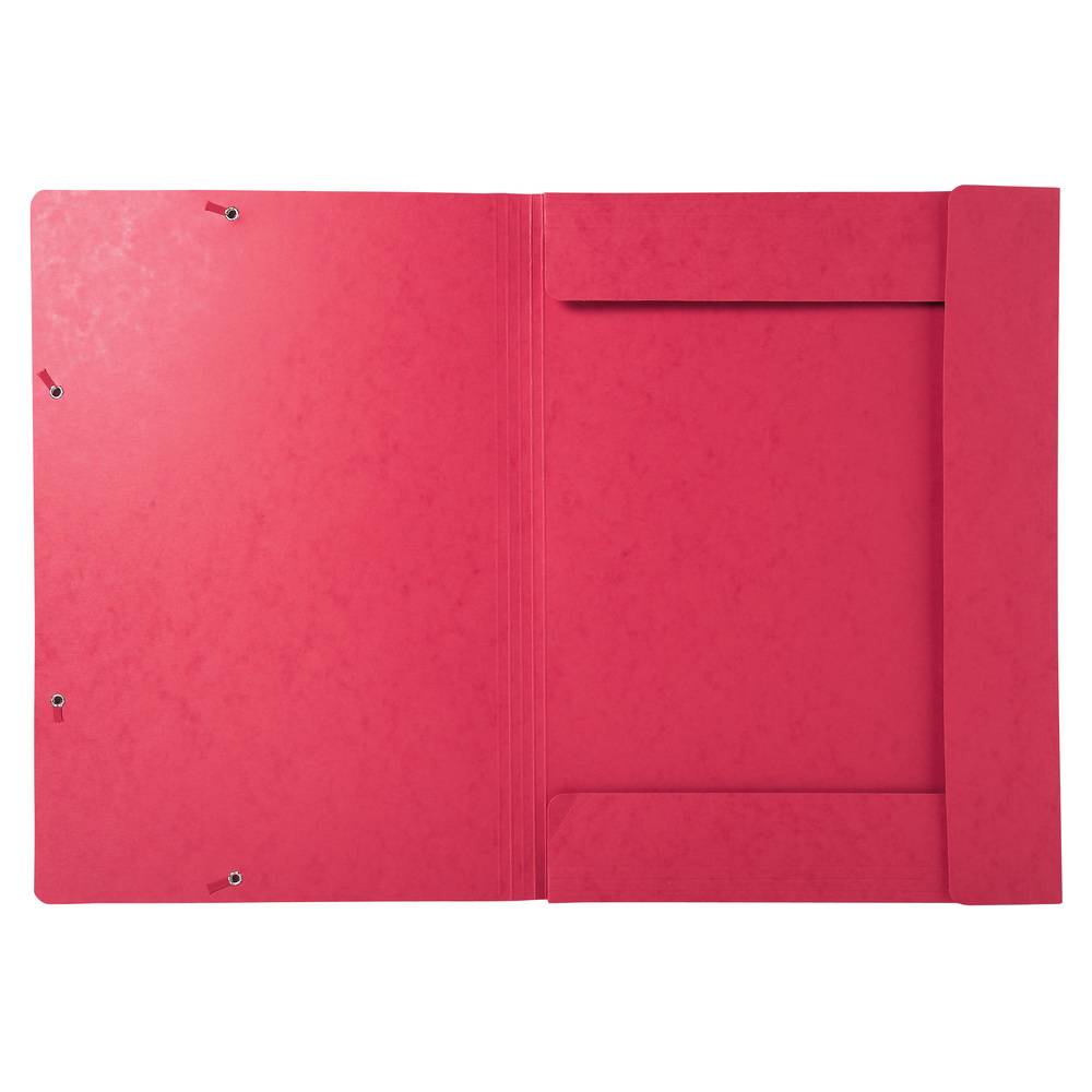 Exacompta 5x Sammelmappe + Gummizug, 3 Klappen Karton, 600g/qm, A3, Rot, 59503E