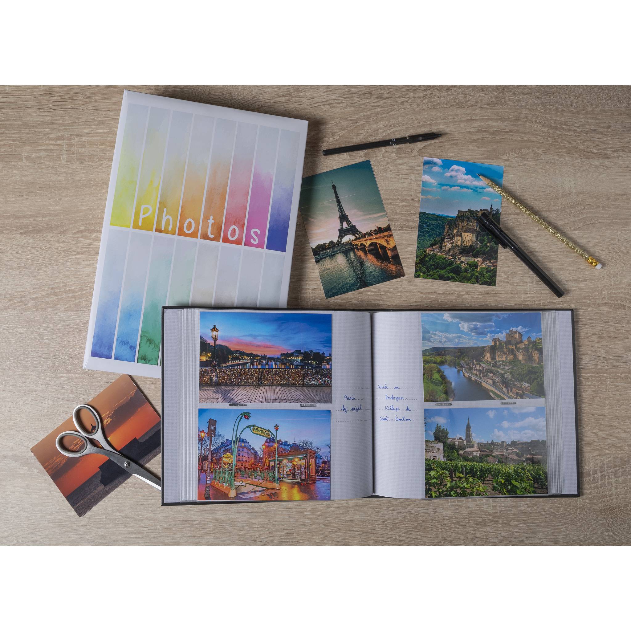 Exacompta 6x Einsteckalbum für 300 Fotos, 22,5x32,5cm, Rainbow - Weiß - 62883E