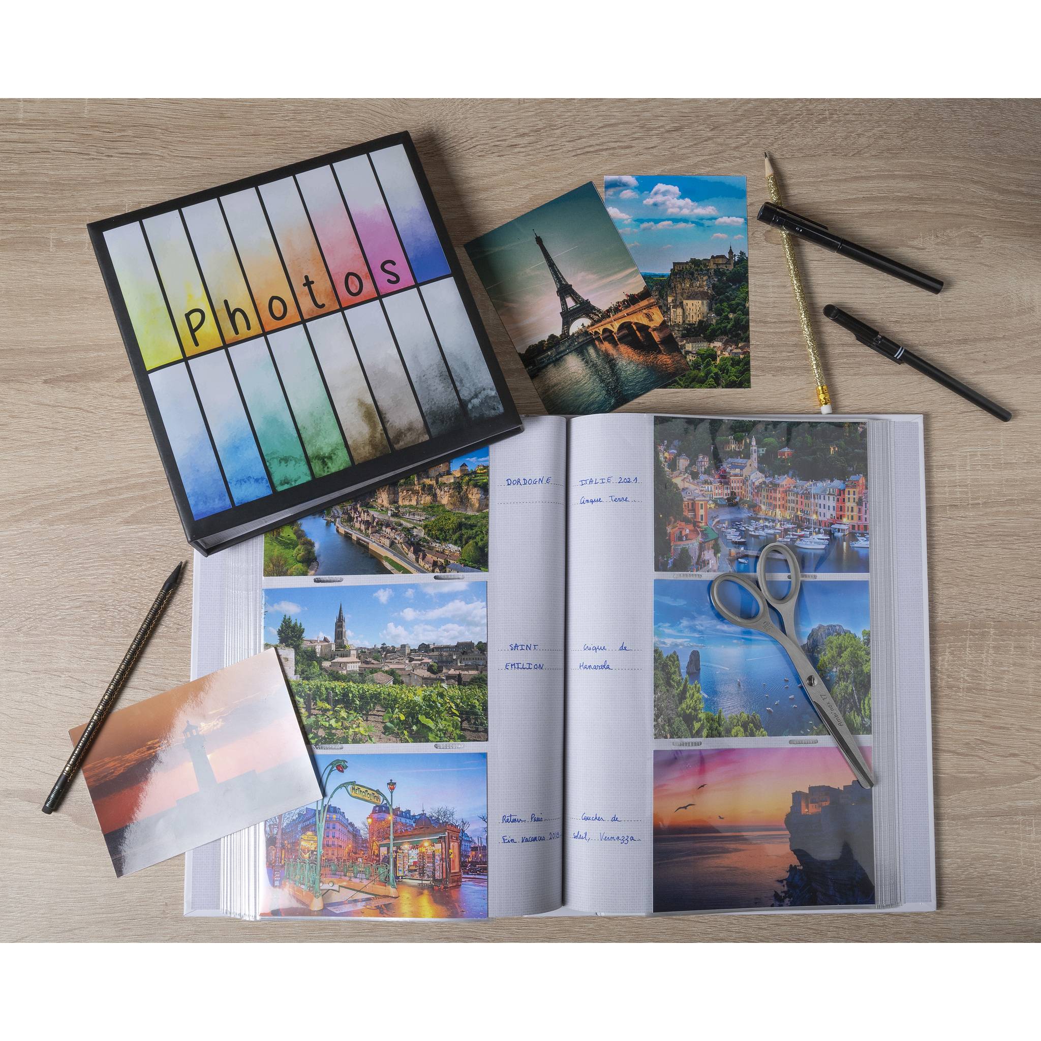 Exacompta 6x Einsteckalbum für 300 Fotos, 22,5x32,5cm, Rainbow - Weiß - 62883E