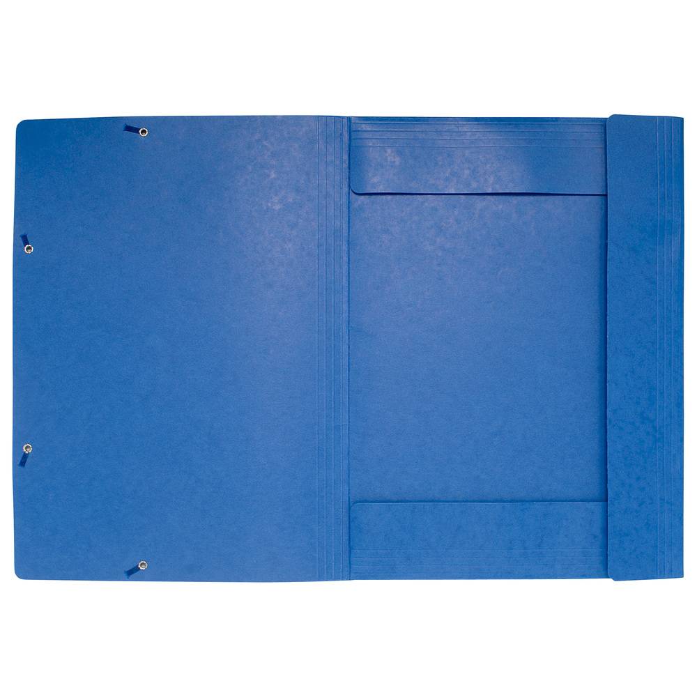 Exacompta 5x Sammelmappe + Gummizug, 3 Klappen Karton, 600g/qm, A3, Blau, 59507E