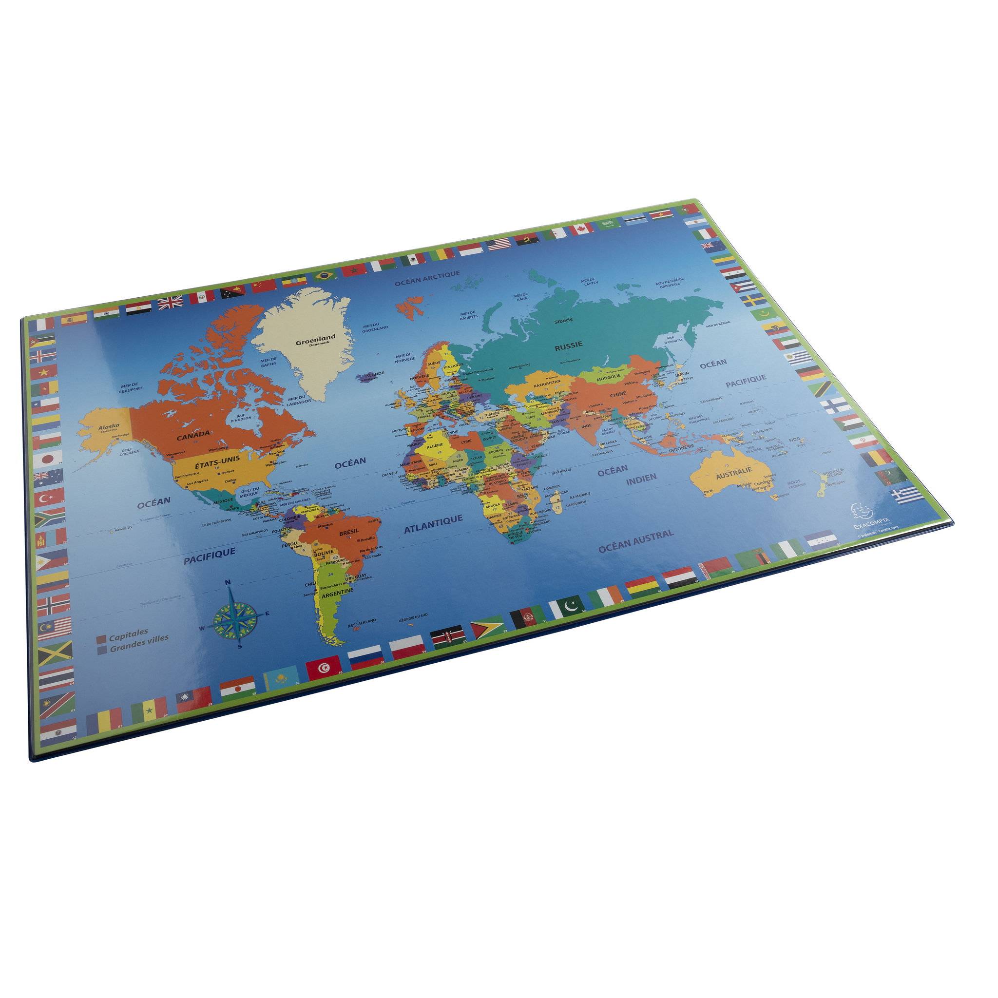 Exacompta 10x feste Schreibtischunterlage PVC Weltkarte 375x575 cm Motiv 29790E