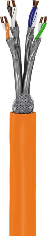 Goobay 91890 CAT 7A Netzwerkkabel SFTP / Kupfer / 1000 MHz Ethernet Kabel halogenfrei / AWG 23/1 (solid) / Orange / 500m