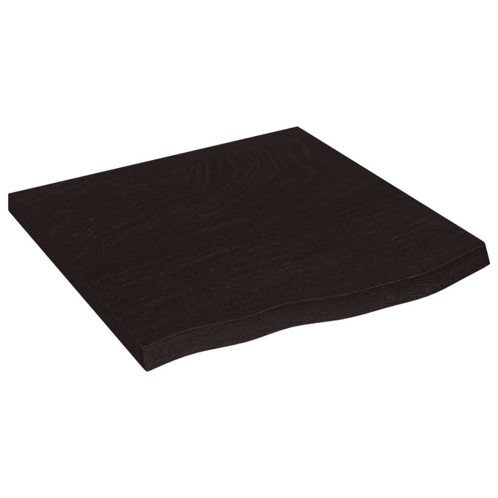 vidaXL Wandregal Dunkelbraun 60x60x(2-4) cm Massivholz Eiche Behandelt