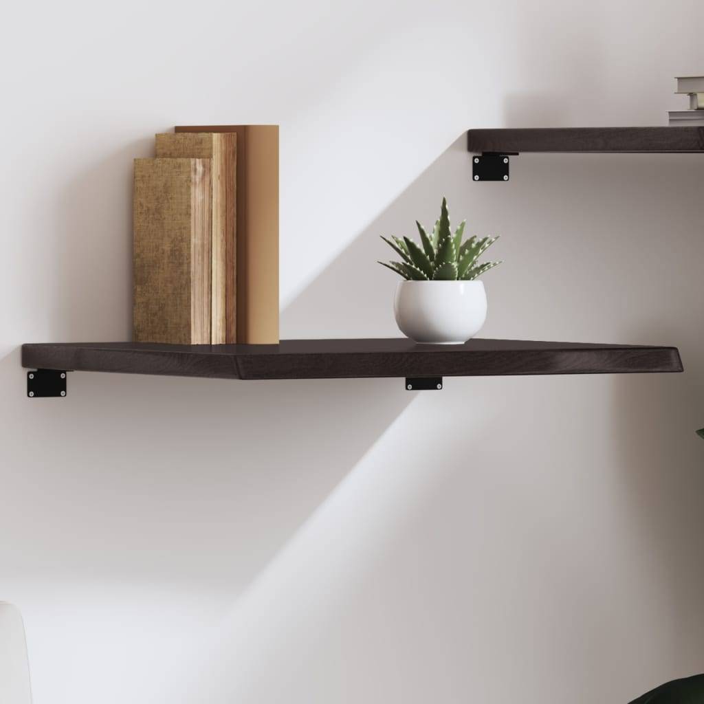 vidaXL Wandregal Dunkelbraun 60x60x(2-4) cm Massivholz Eiche Behandelt