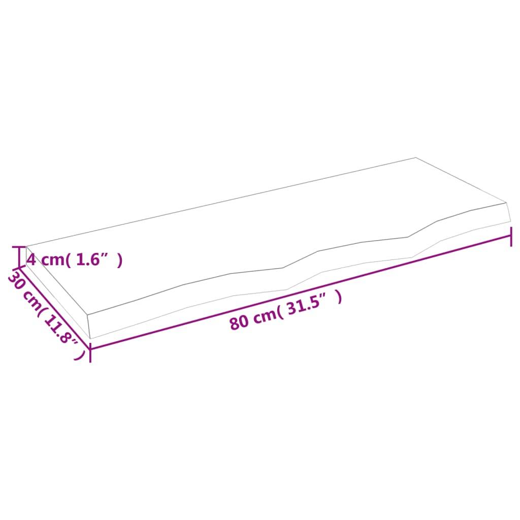 vidaXL Wandregal Hellbraun 80x30x(2-4) cm Massivholz Eiche Behandelt