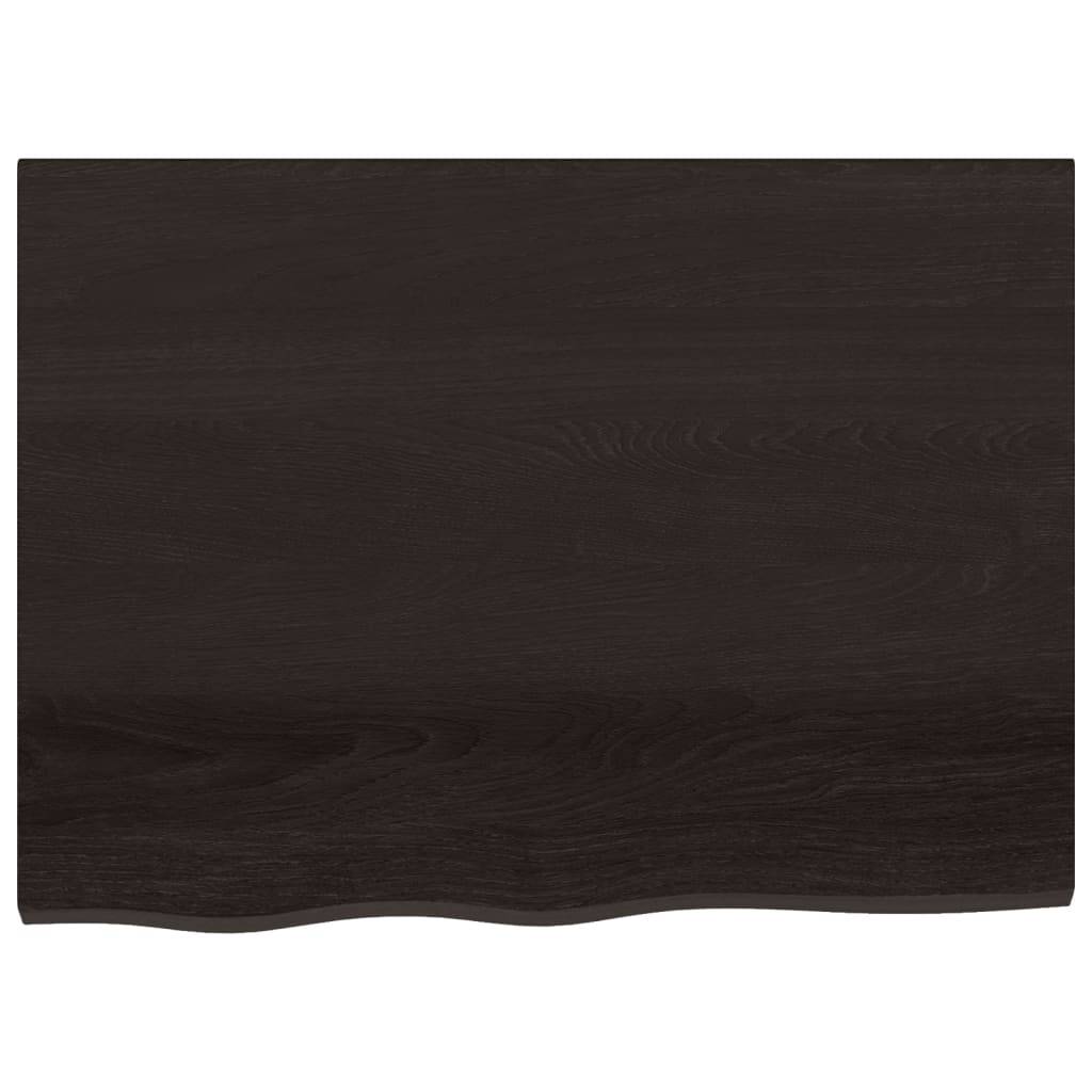vidaXL Wandregal Dunkelbraun 80x60x(2-6) cm Massivholz Eiche Behandelt