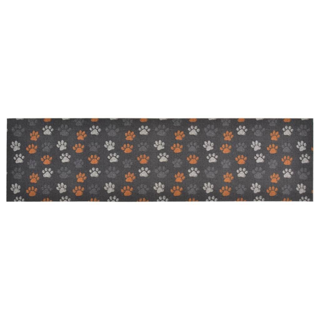 vidaXL Küchenteppich Waschbar Pfoten 45x150 cm Samt