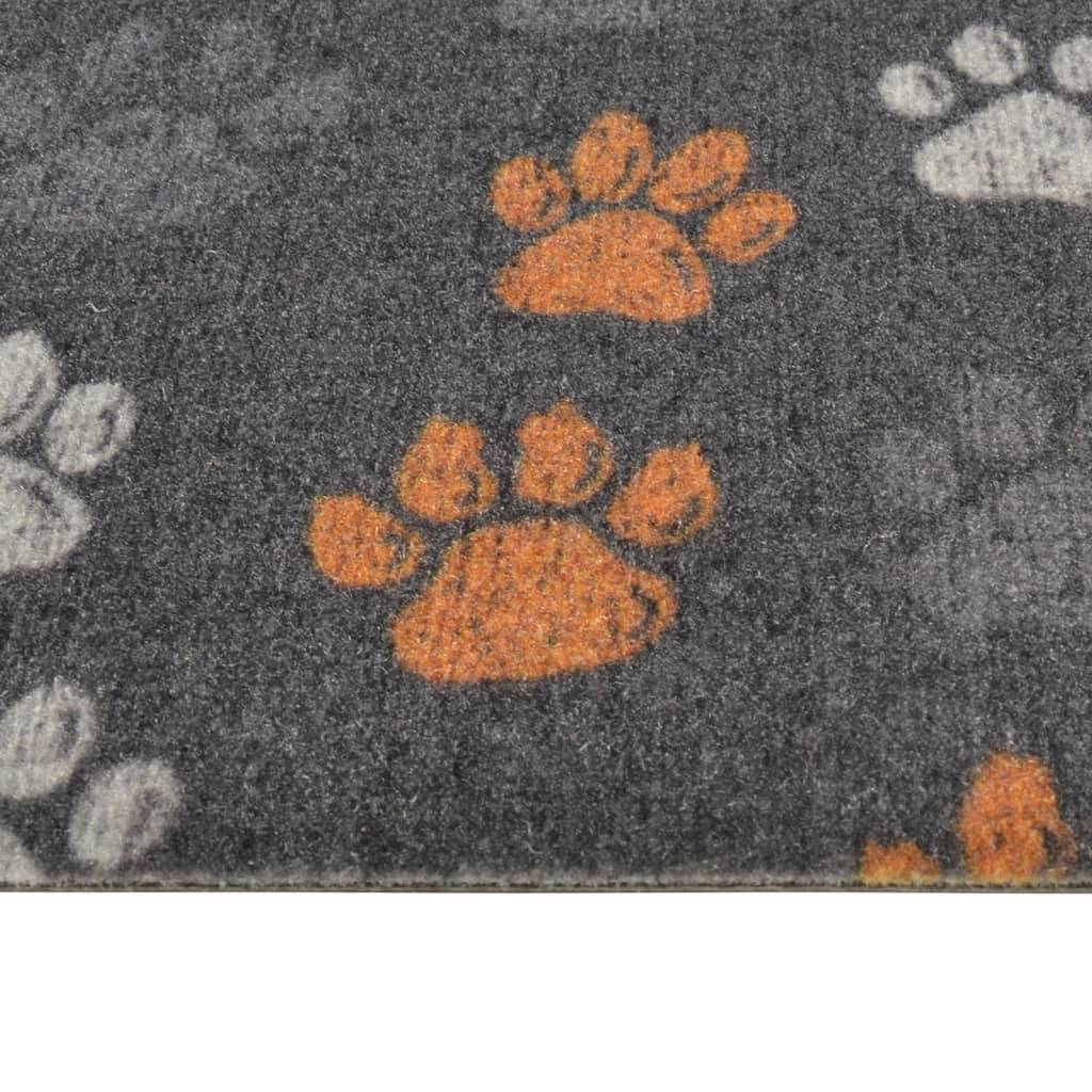 vidaXL Küchenteppich Waschbar Pfoten 45x150 cm Samt