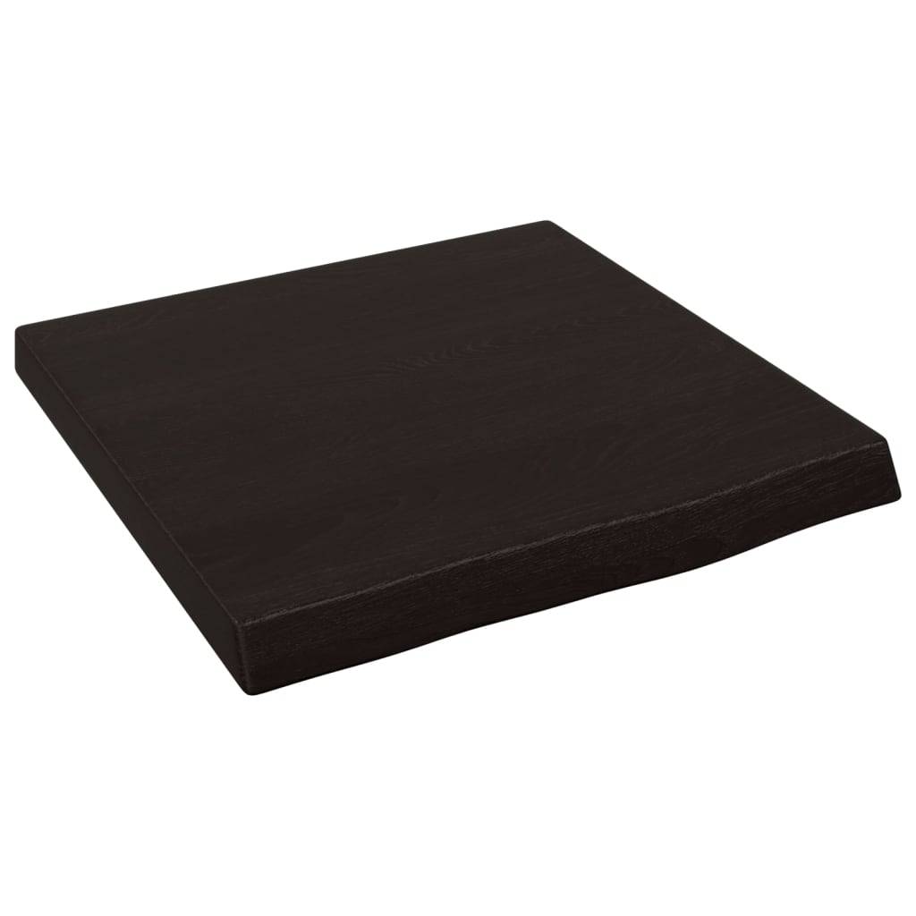 vidaXL Wandregal Dunkelbraun 40x40x(2-4) cm Massivholz Eiche Behandelt