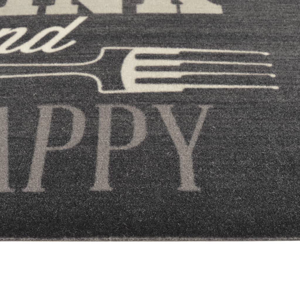 vidaXL Küchenteppich Waschbar Küche Schwarz 45x150 cm Samt