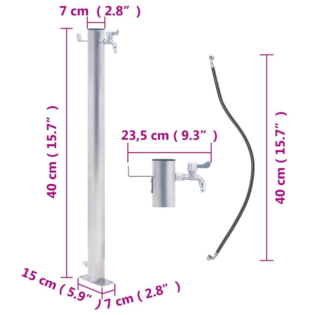 vidaXL Wassersäule für den Garten 40 cm Edelstahl Rund