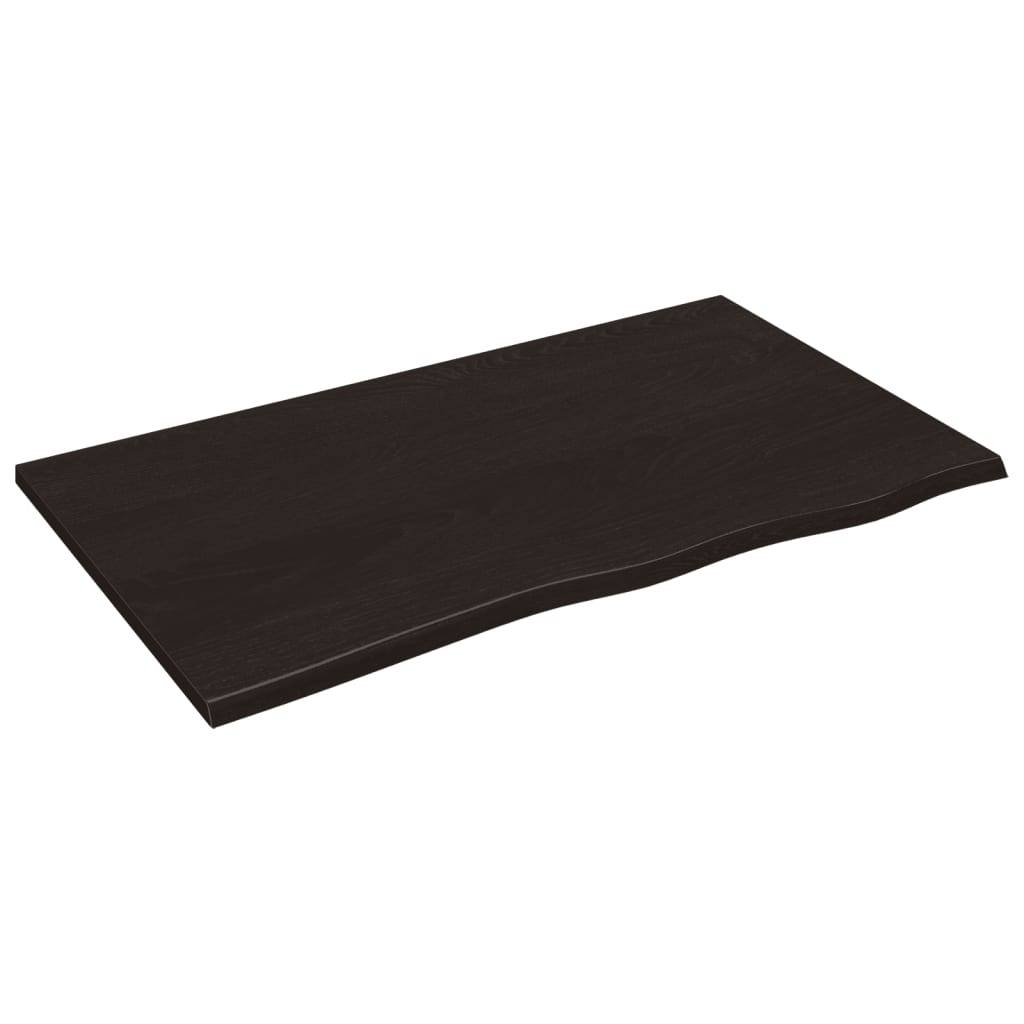 vidaXL Wandregal Dunkelbraun 100x60x2 cm Massivholz Eiche Behandelt