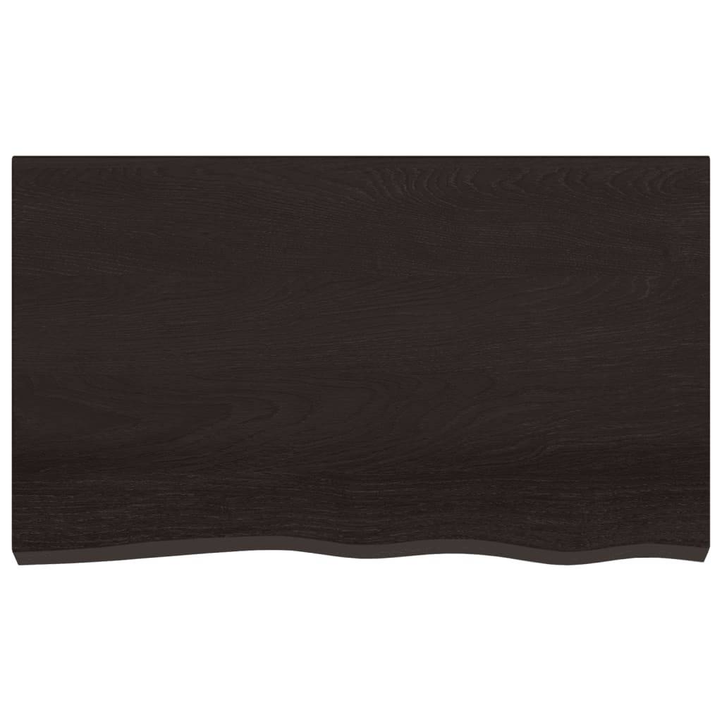 vidaXL Wandregal Dunkelbraun 100x60x2 cm Massivholz Eiche Behandelt