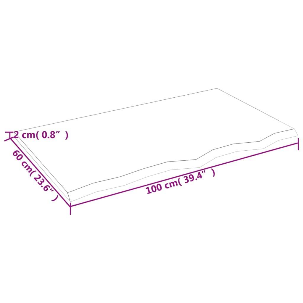 vidaXL Wandregal Dunkelbraun 100x60x2 cm Massivholz Eiche Behandelt