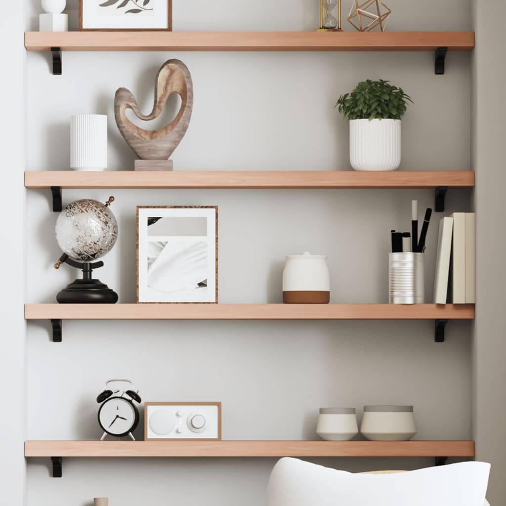 vidaXL Wandregal Hellbraun 80x10x4 cm Massivholz Eiche Behandelt