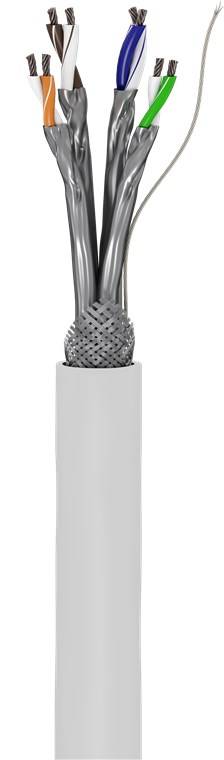 Goobay 94218 CAT 6 Netzwerkkabel S/FTP / CCA Twisted Pair / 250 MHz Patchkabel / LAN Ethernet Kabel AWG 26 / Weiß / 305m