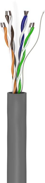 Goobay 95694 CAT 6 Netzwerkkabel U/UTP / CCA Twisted Pair / 250 MHz Patchkabel / Ethernet Kabel AWG 23 / Grau / 100m
