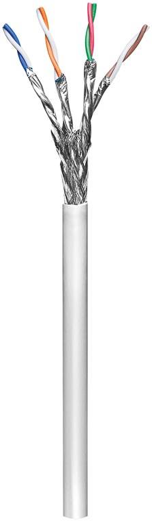 Goobay 95696 CAT 6 Netzwerkkabel S/FTP / CCA Twisted Pair / 250 MHz Patchkabel / LAN Ethernet Kabel AWG 23 / Grau / 305m