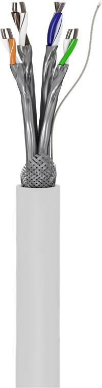 Goobay 94222 CAT 6 Netzwerkkabel S/FTP / Halogenfrei / 250 MHz Patchkabel / CCA Ethernet Kabel AWG 23 / Weiß / 100m