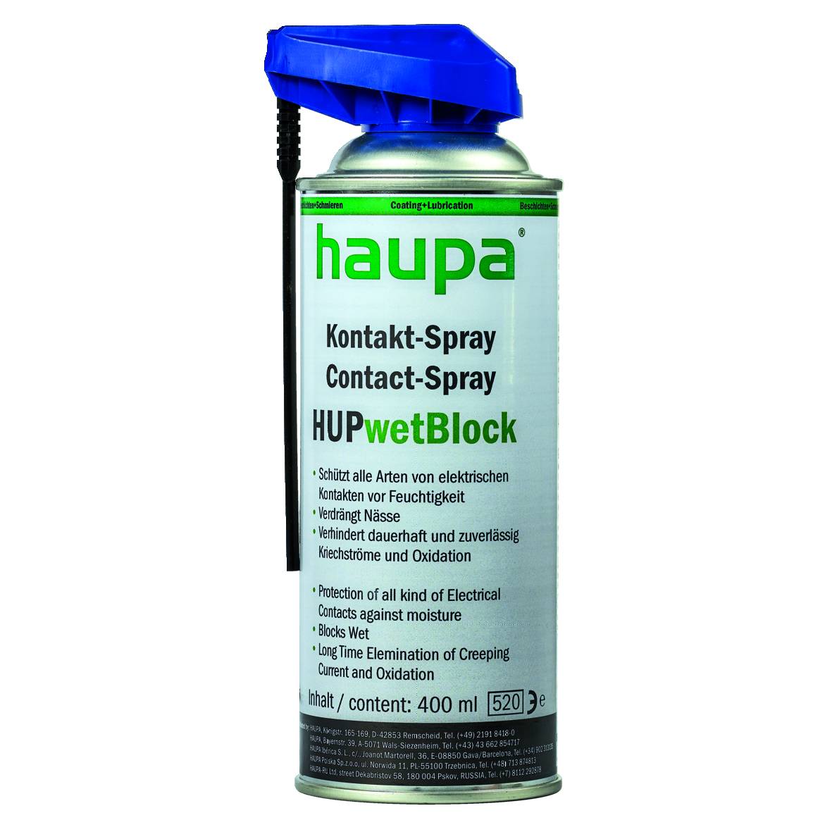 HAUPA Kontakt-Spray "HUPwetBlock", Aerosol, 400 ml, 1 Stk.
