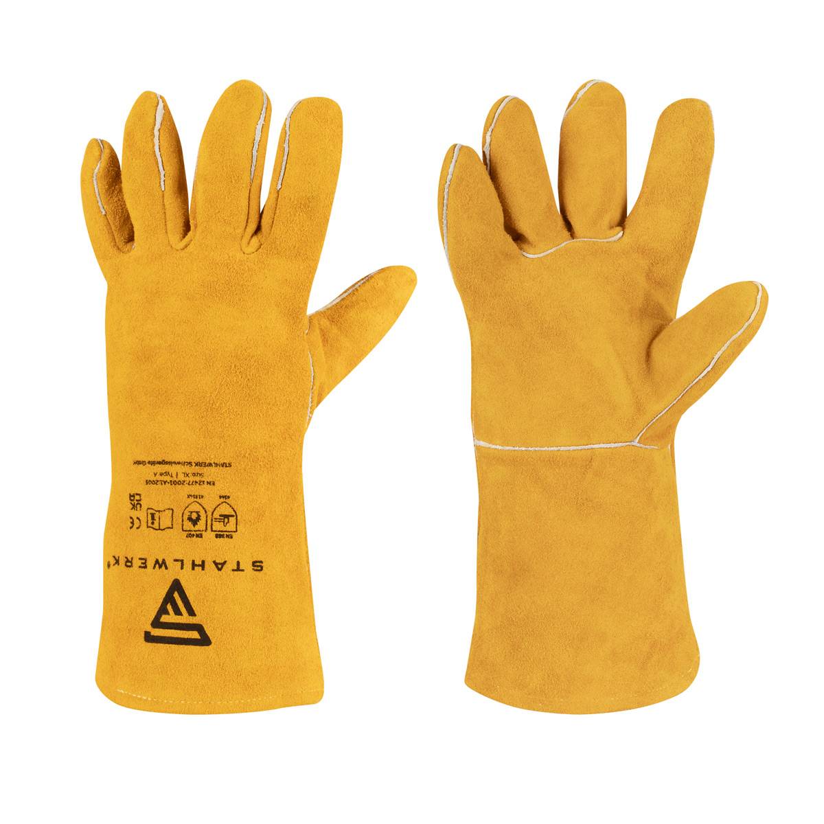 STAHLWERK Schweißerschutzkleidung Set Schweißerschürze + Schweißhandschuhe dick