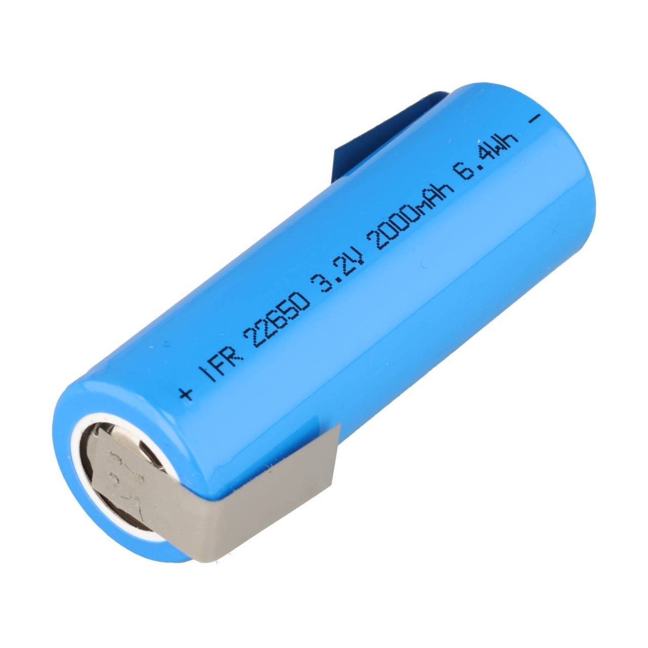 IFR22650 3,2Volt bis 3,3 Volt 2000mAh LiFePO4 Akku mit Lötfahne in Z-Form, 65 x 22,1mm
