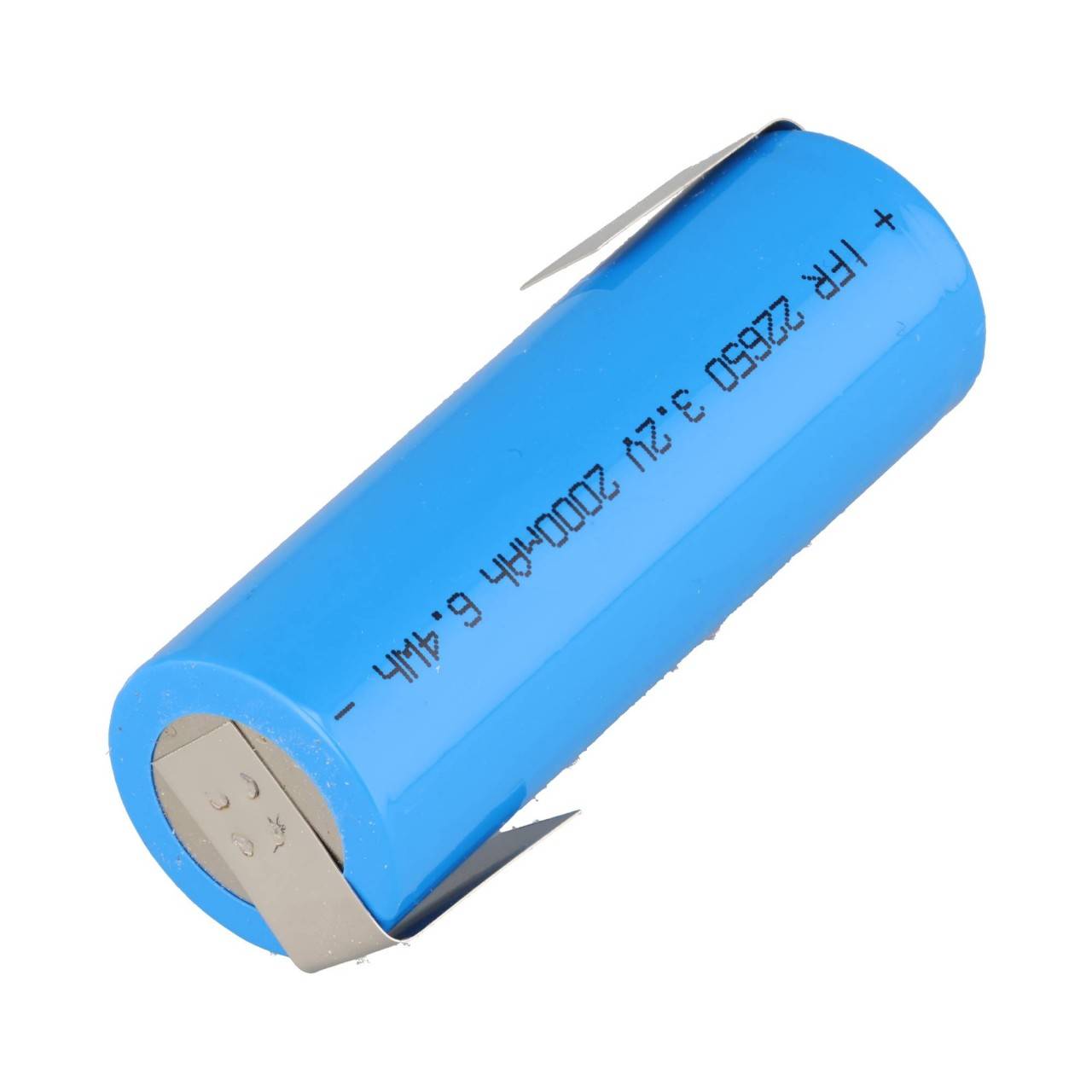IFR22650 3,2Volt bis 3,3 Volt 2000mAh LiFePO4 Akku mit Lötfahne in Z-Form, 65 x 22,1mm