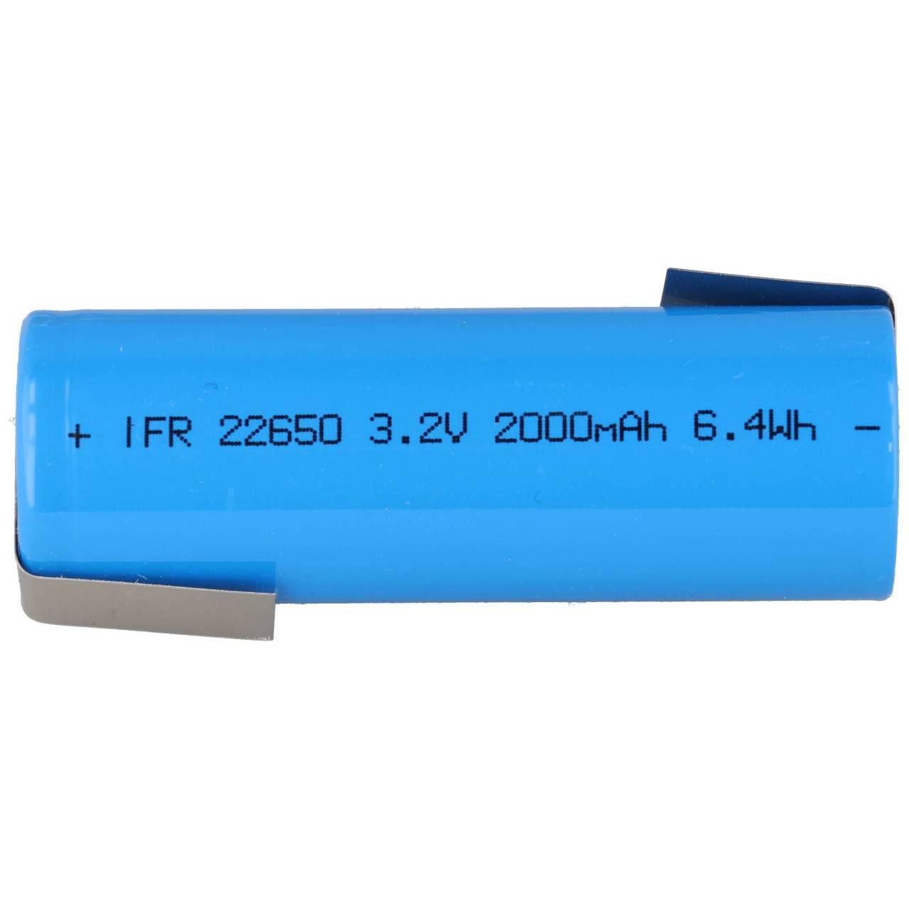 IFR22650 3,2Volt bis 3,3 Volt 2000mAh LiFePO4 Akku mit Lötfahne in Z-Form, 65 x 22,1mm