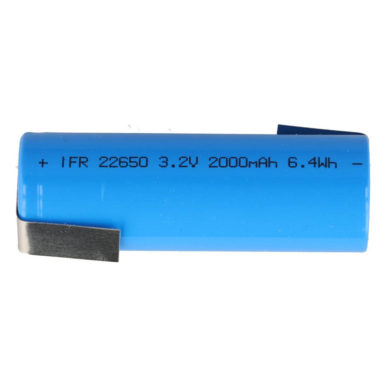 IFR22650 3,2Volt bis 3,3 Volt 2000mAh LiFePO4 Akku mit Lötfahne in Z-Form, 65 x 22,1mm