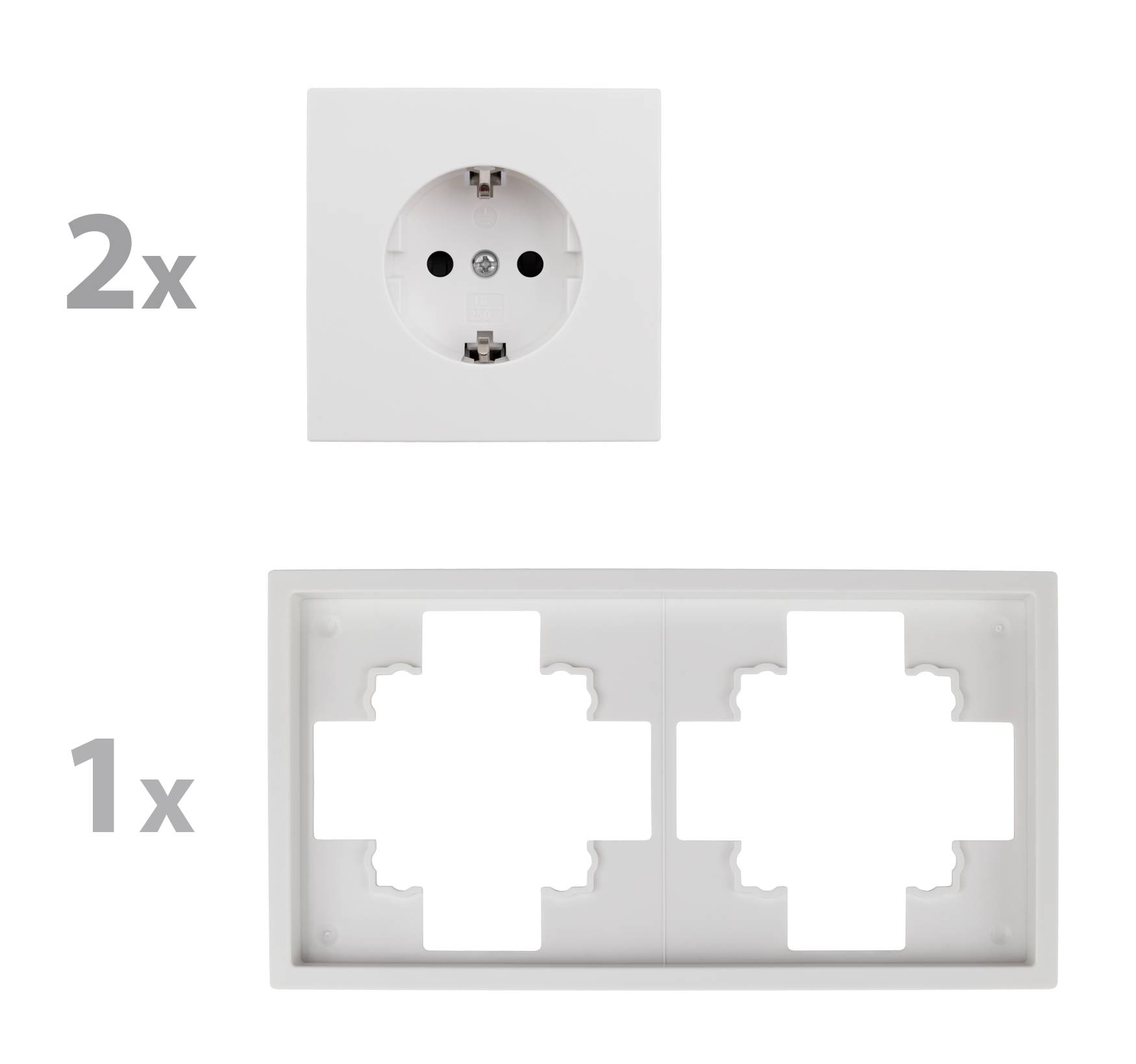 Steckdosen Set McPower Shallow "Beginner 2S-Profi" 3-teilig, Steckanschluss