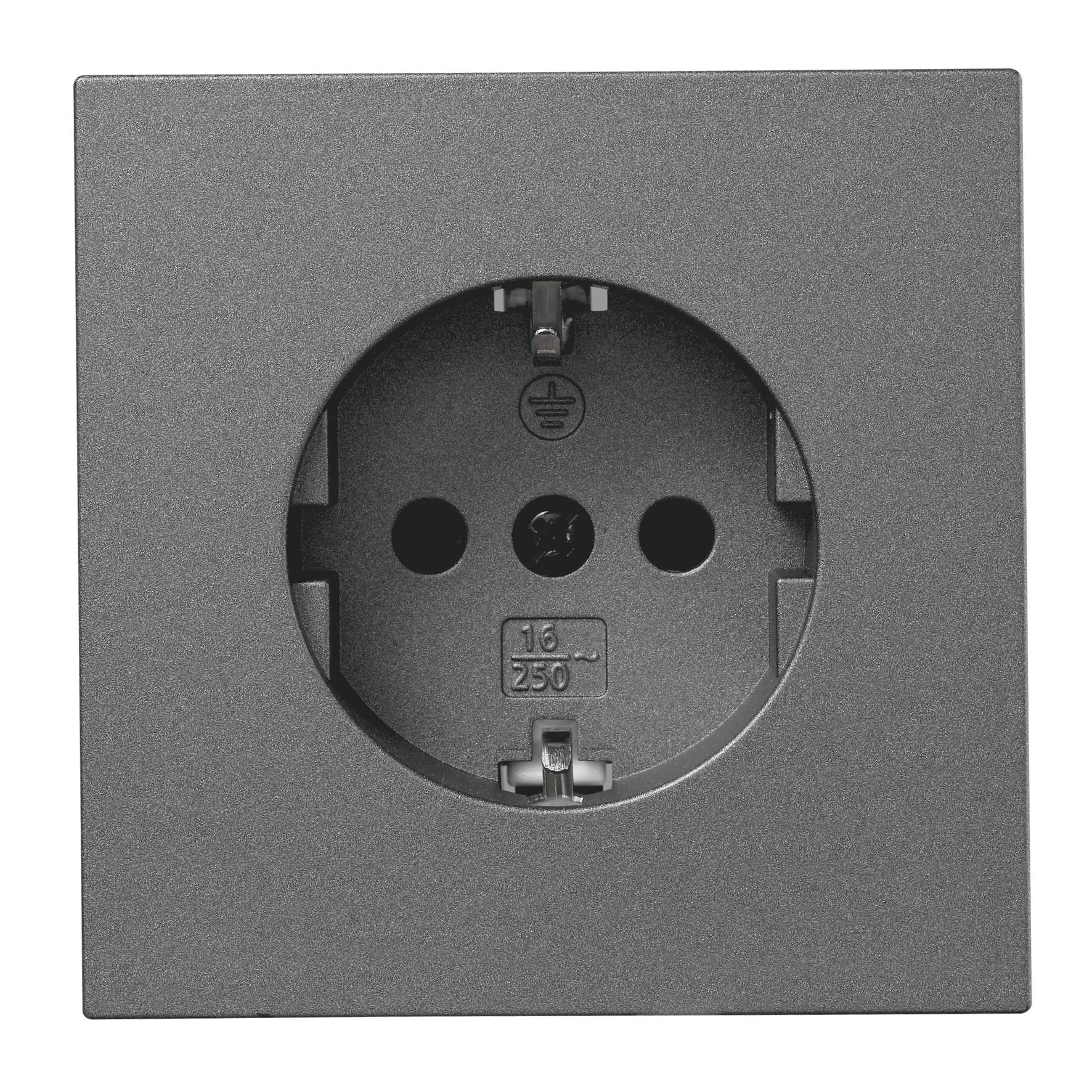 Schutzkontakt-Steckdose McPower "Shallow" 250V~/16A, Steckanschluss, anthrazit