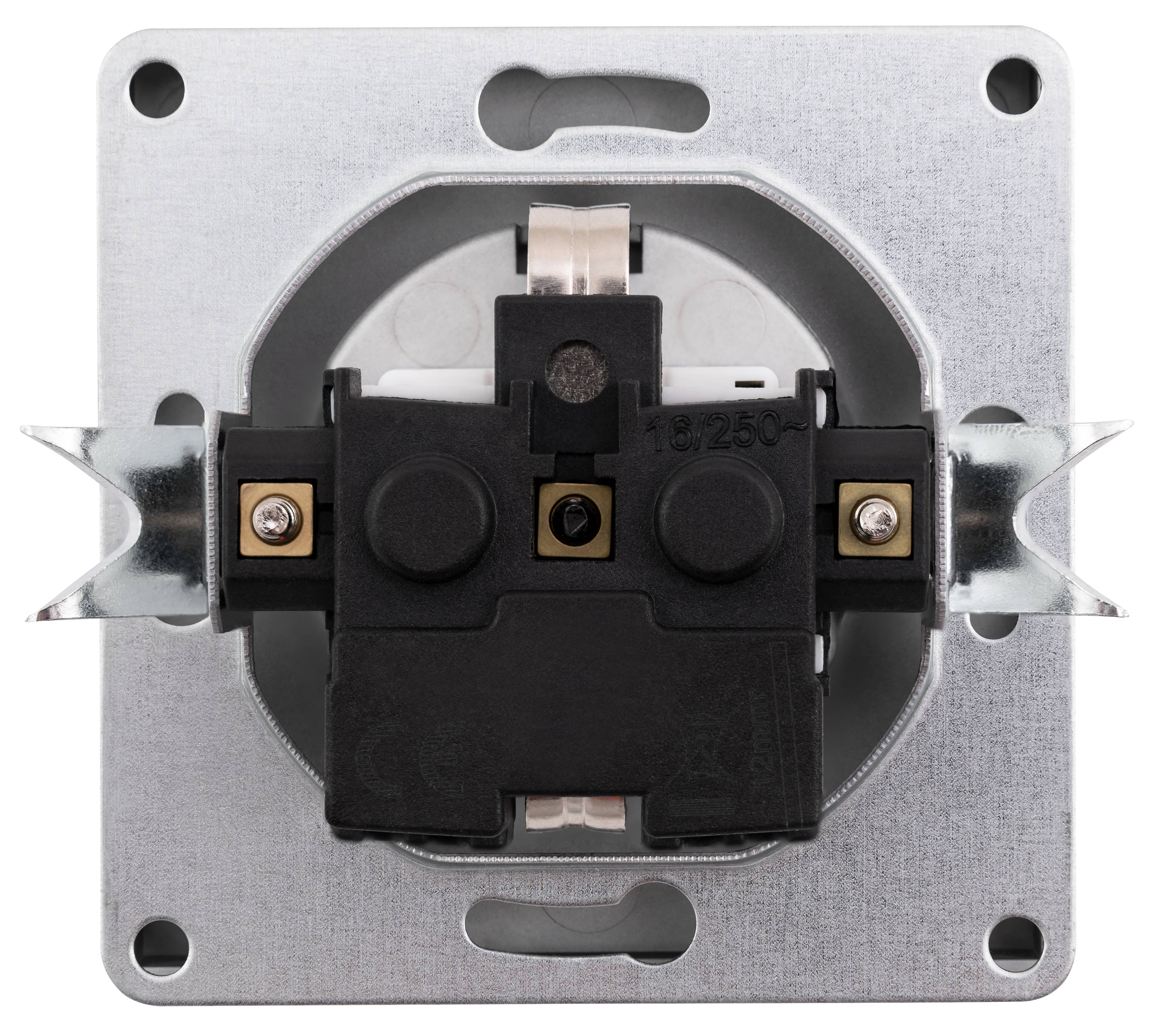 Schutzkontakt-Steckdose McPower "Shallow" 250V~/16A, Steckanschluss, anthrazit