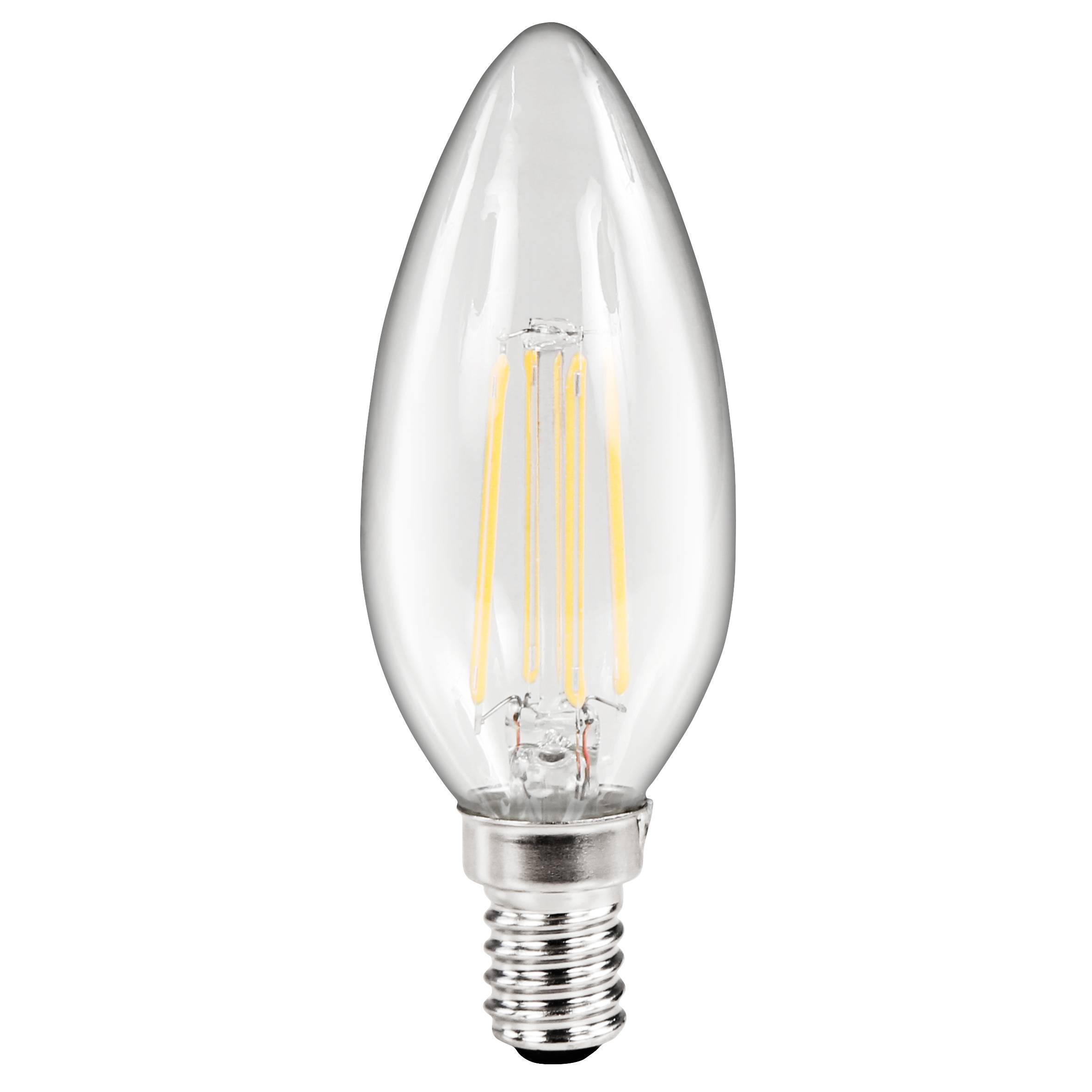 LED Filament Kerzenlampe McShine "Filed", E14, 4W, 490 lm, warmweiß, klar