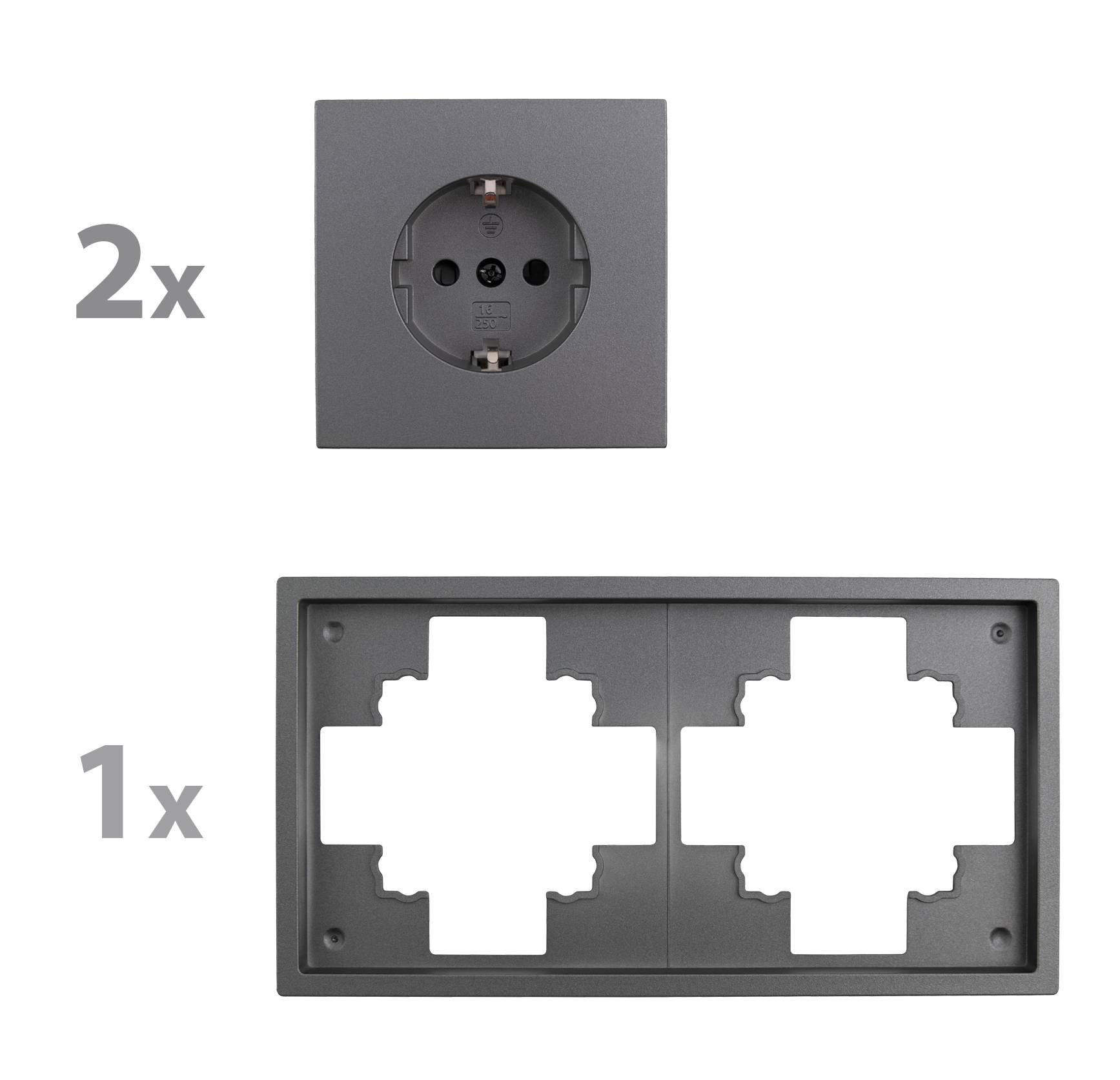 Steckdosen Set McPower Shallow "Beginner 2S-Profi" 3-teilig, Steckanschluss