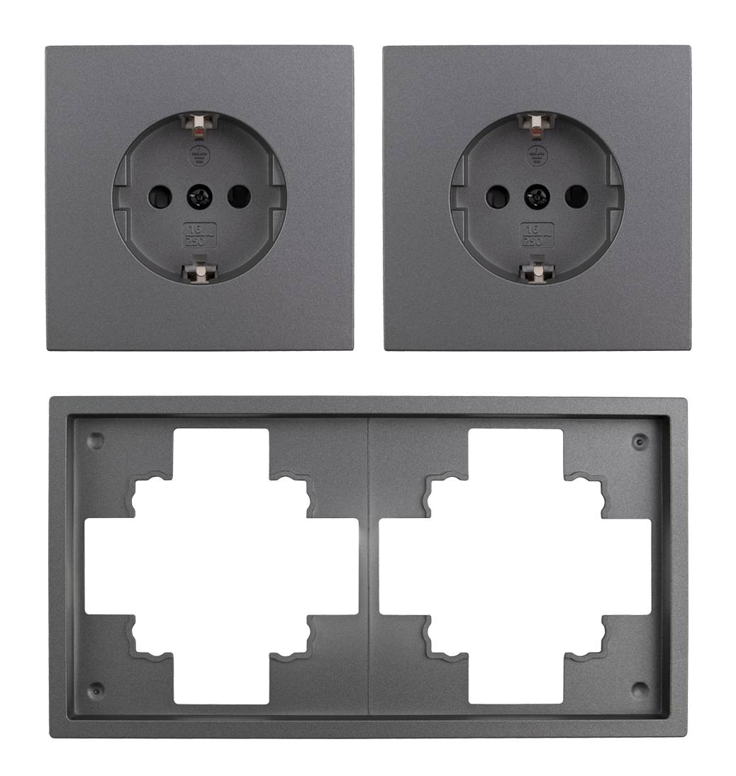 Steckdosen Set McPower Shallow "Beginner 2S-Profi" 3-teilig, Steckanschluss