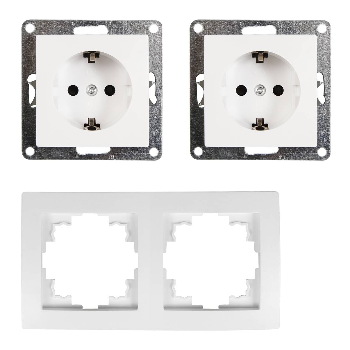 Steckdosen Set McPower Flair "Beginner 2S Profi", 3-teilig, weiß, Steckanschluss