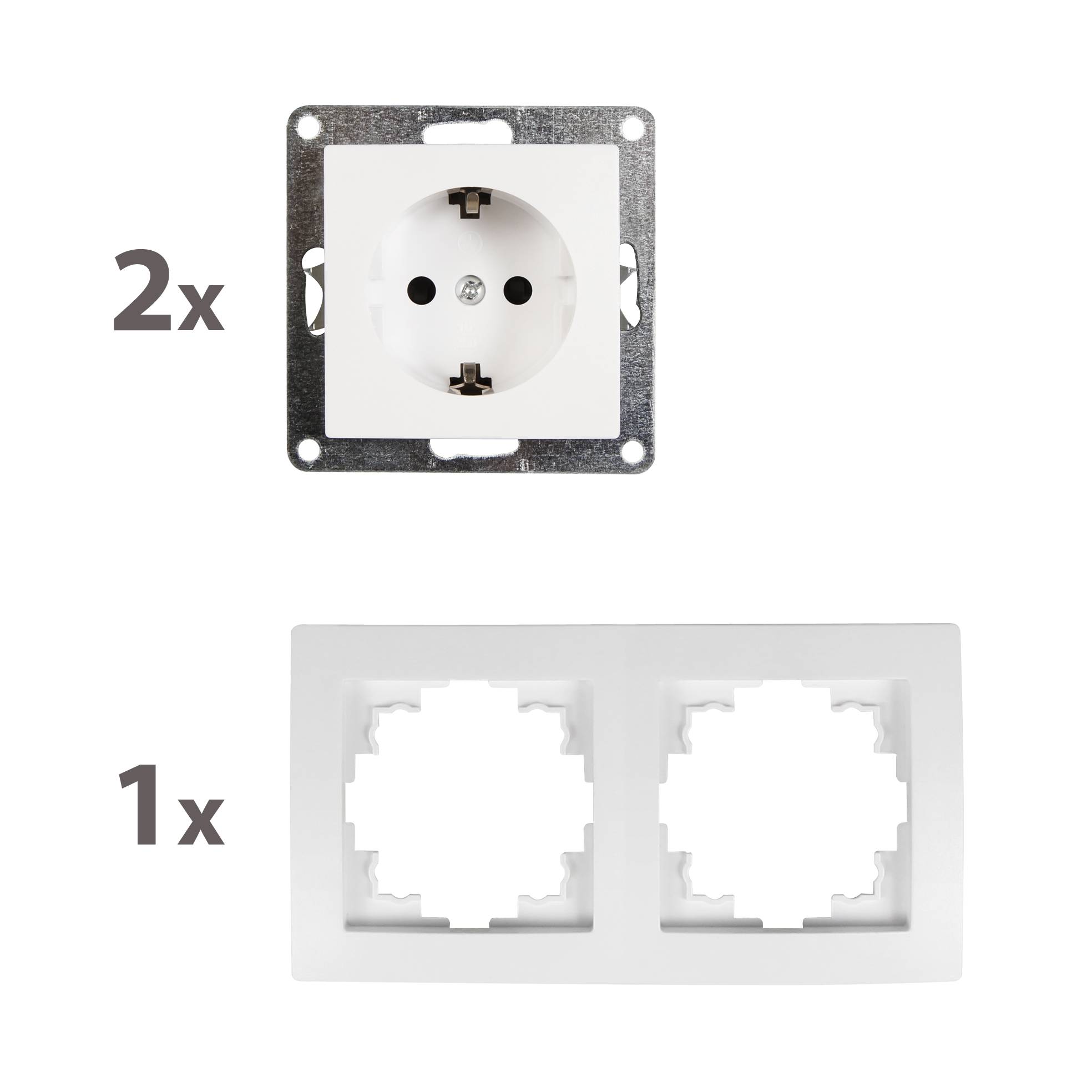 Steckdosen Set McPower Flair "Beginner 2S Profi", 3-teilig, weiß, Steckanschluss